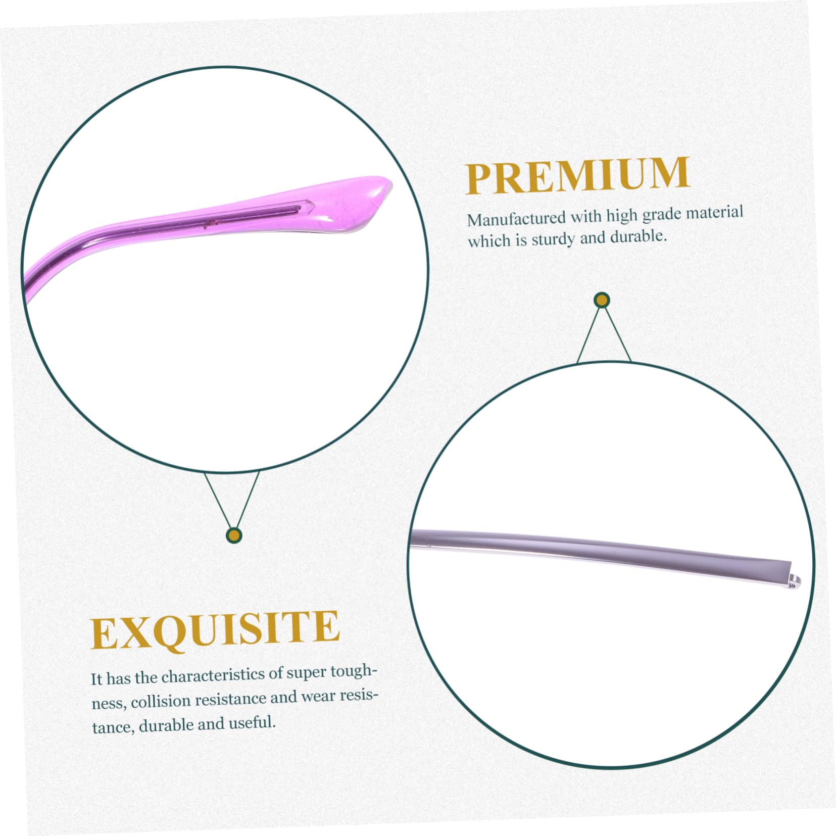 Lurrose 1 Pair Purple Metal Glasses Replacement Arms - Universal Sunglasses & Myopia Glasses Accessories for Men Women - Perfect for Reading, Driving, and Outdoor Activities