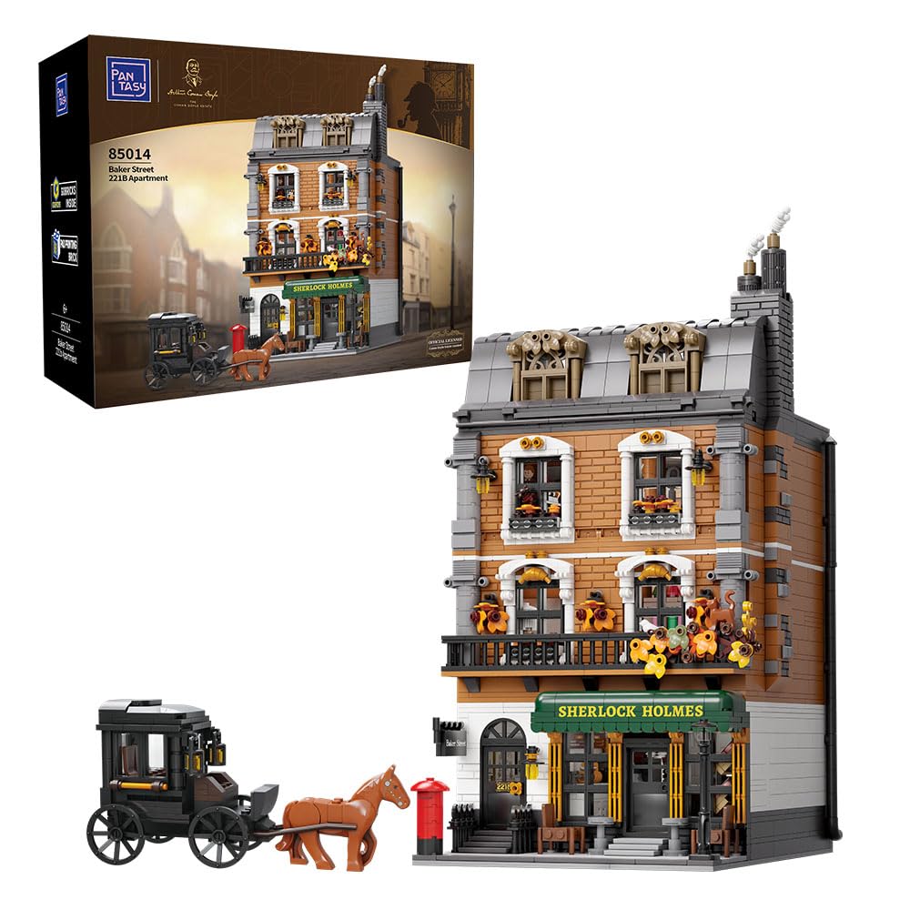 PANTASY Baker Street 221B Apartment Building Blocks Set for Adults - Sherlock Holmes Collection Model Kit, Creative Architecture Modular Bricks for Fans - Perfect for Home Decor, Gift Giving & Relaxing DIY Projects