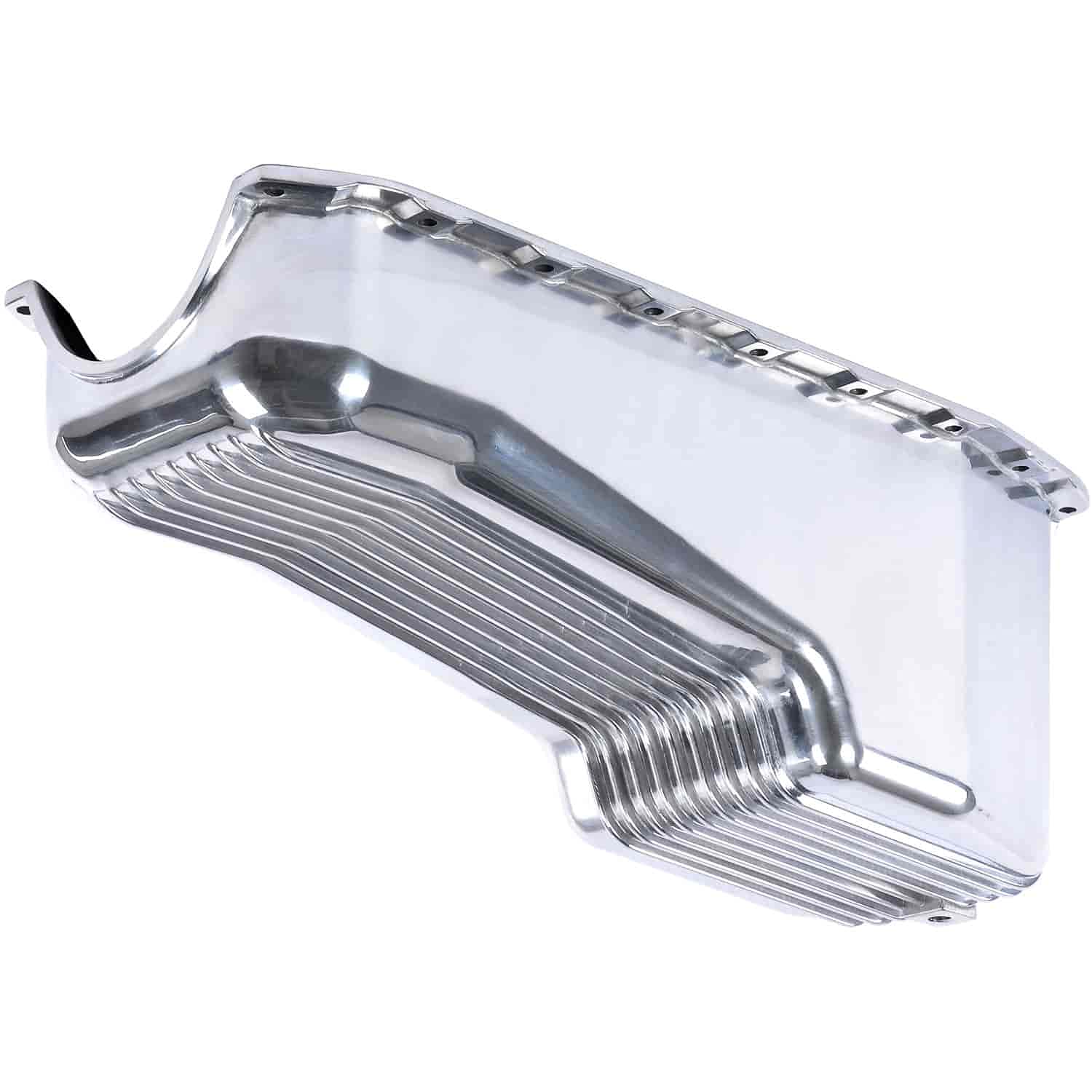 JEGS 50203 High Performance Finned Aluminum Oil Pan - Universal Fit for Cars & Trucks - Improves Engine Cooling & Oil Capacity - Ideal for Racing, Off-Road & Performance Upgrades