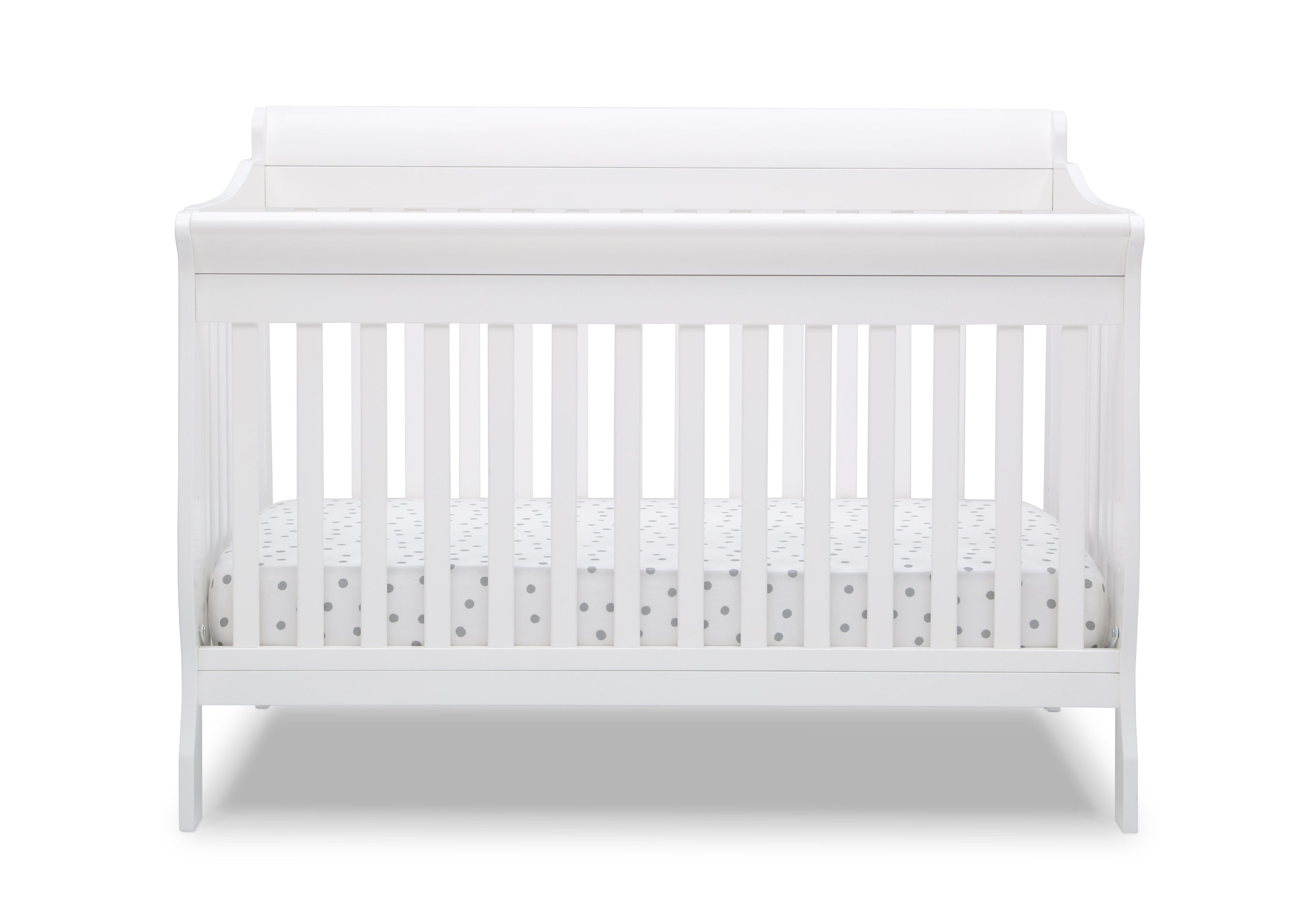 6-in-1 Convertible Baby Crib with Toddler Bed Conversion - Canton White Nursery Furniture for Newborn to Teen - Perfect for Small Spaces & Modern Nurseries