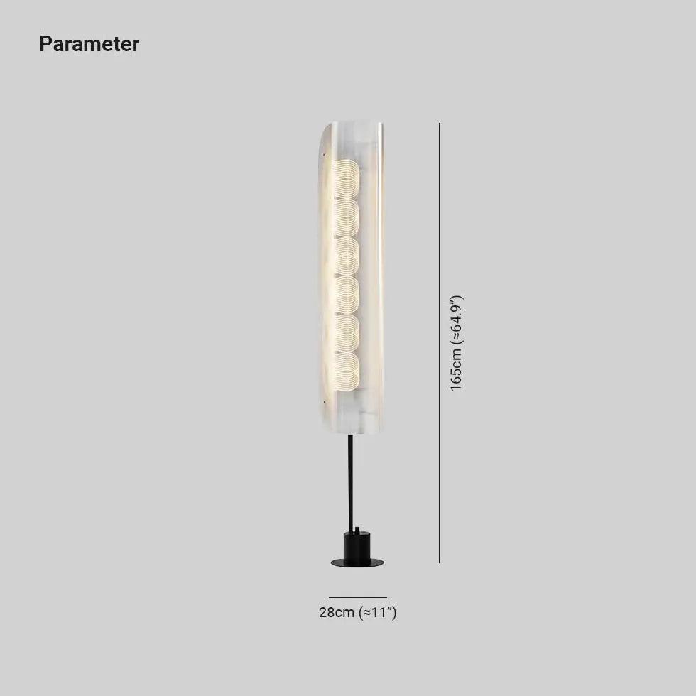 Modern Transparent Cylindrical Minimalist Tall Floor Lamp - Sleek Home & Office Lighting for Living Room, Bedroom or Study Decor