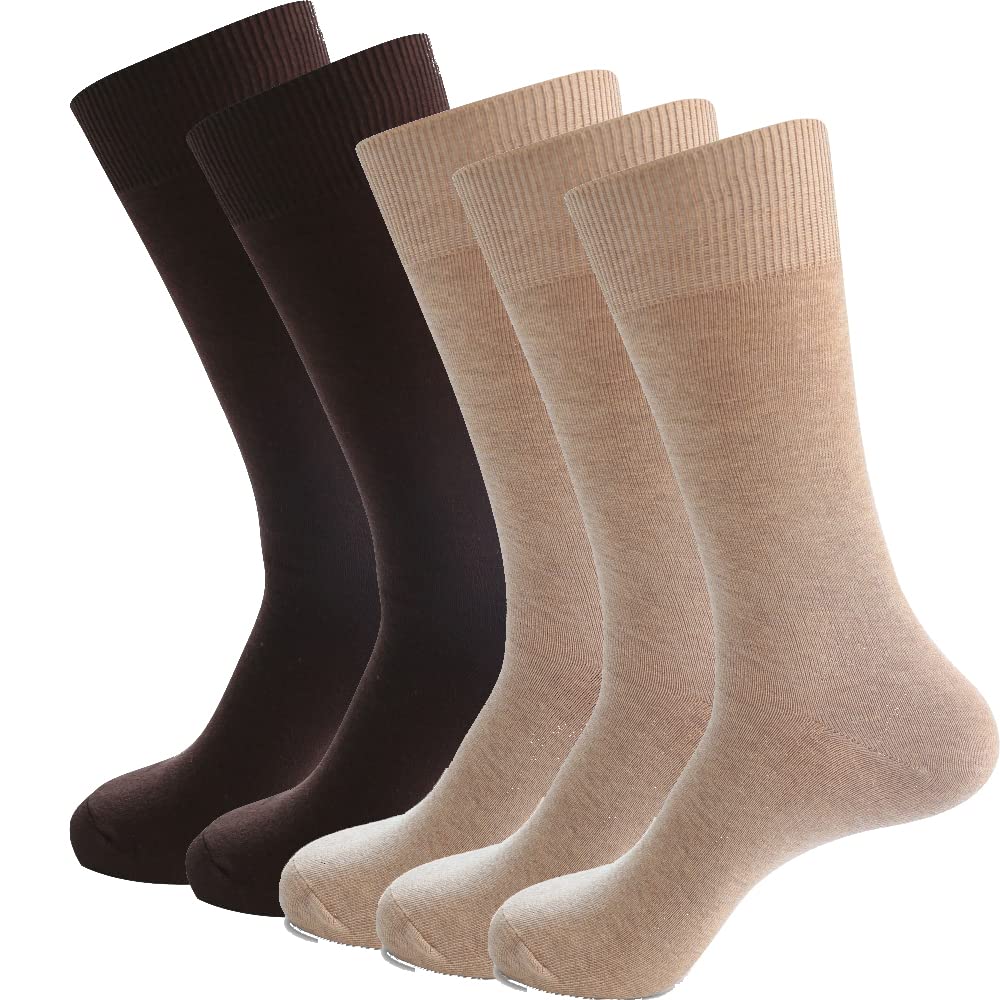 WROLEM Men's Running Socks - 5 Pairs Breathable Cotton Crew Socks for Work, Dress & Athletic Performance - Perfect for Jogging, Gym & Office Wear