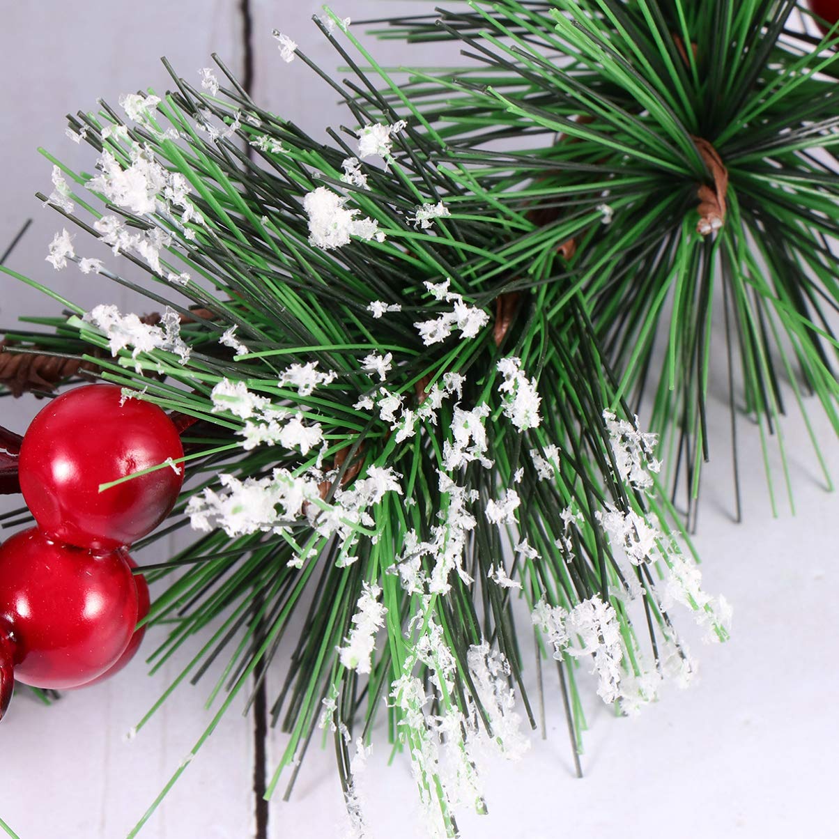Artibetter 3-Piece Christmas Candle Rings Set - Holiday Tealight Candle Holders with Artificial Berry Garland, Evergreen Holly & Wooden Pomegranate Decor for Table Centerpiece, Fireplace Mantel, and Festive Home Décor