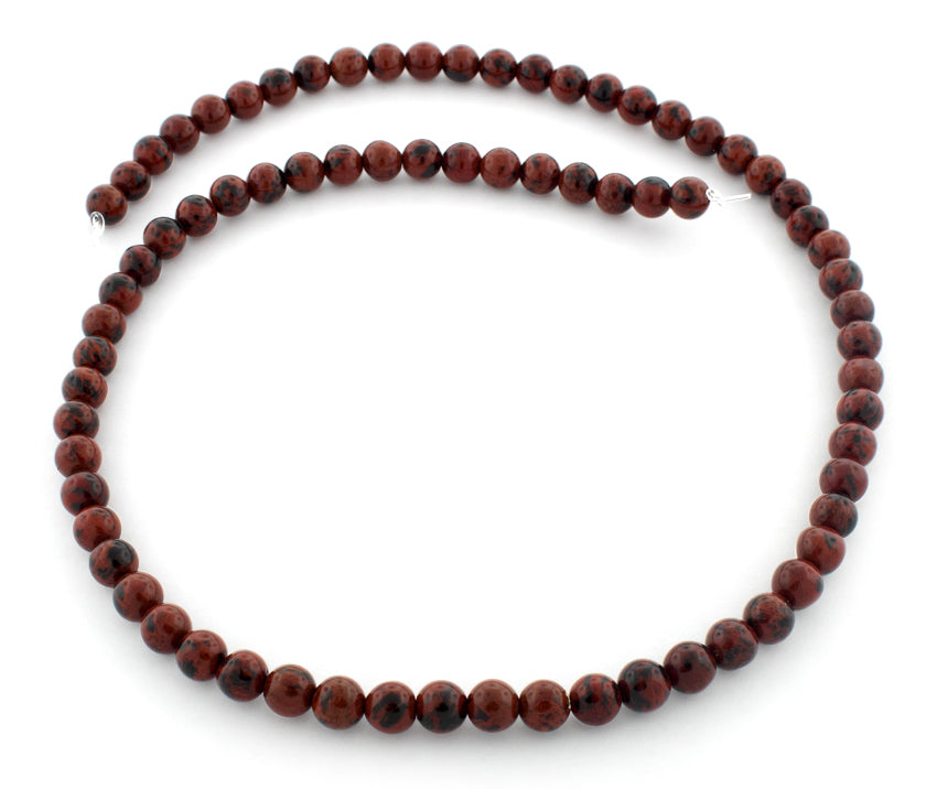 6mm Round Mahogany Obsidian Gemstone Beads for Jewelry Making - DIY Bracelets, Necklaces & Healing Crystal Crafts
