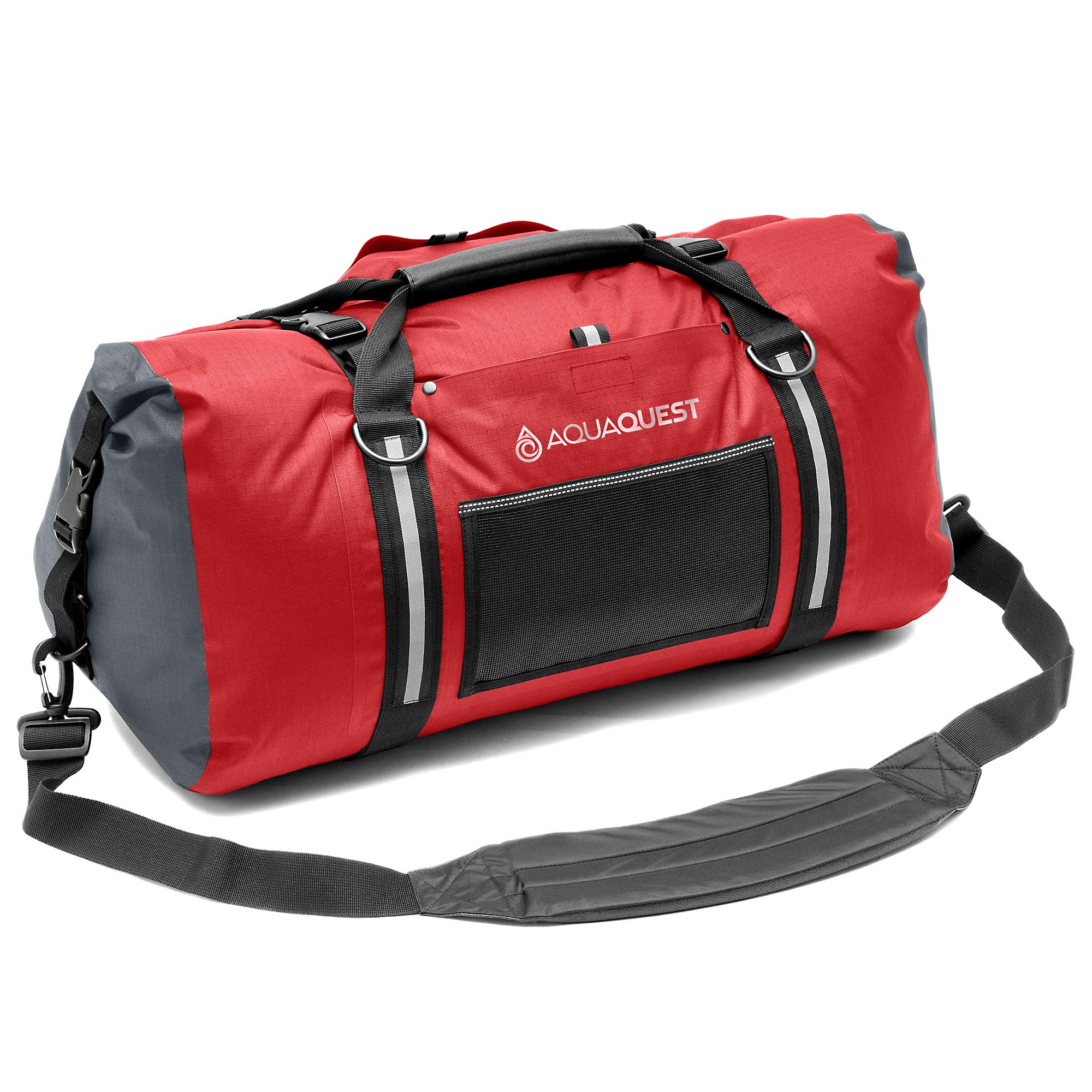 AquaQuest White Water Duffel Bag - 100% Waterproof Heavy Duty Dry Bag for Travel, Sports, Motorcycle, Boat & Fishing - Durable & Comfortable (50L, 75L, 100L) - Perfect for Camping, Kayaking, Beach Trips & Outdoor Adventures
