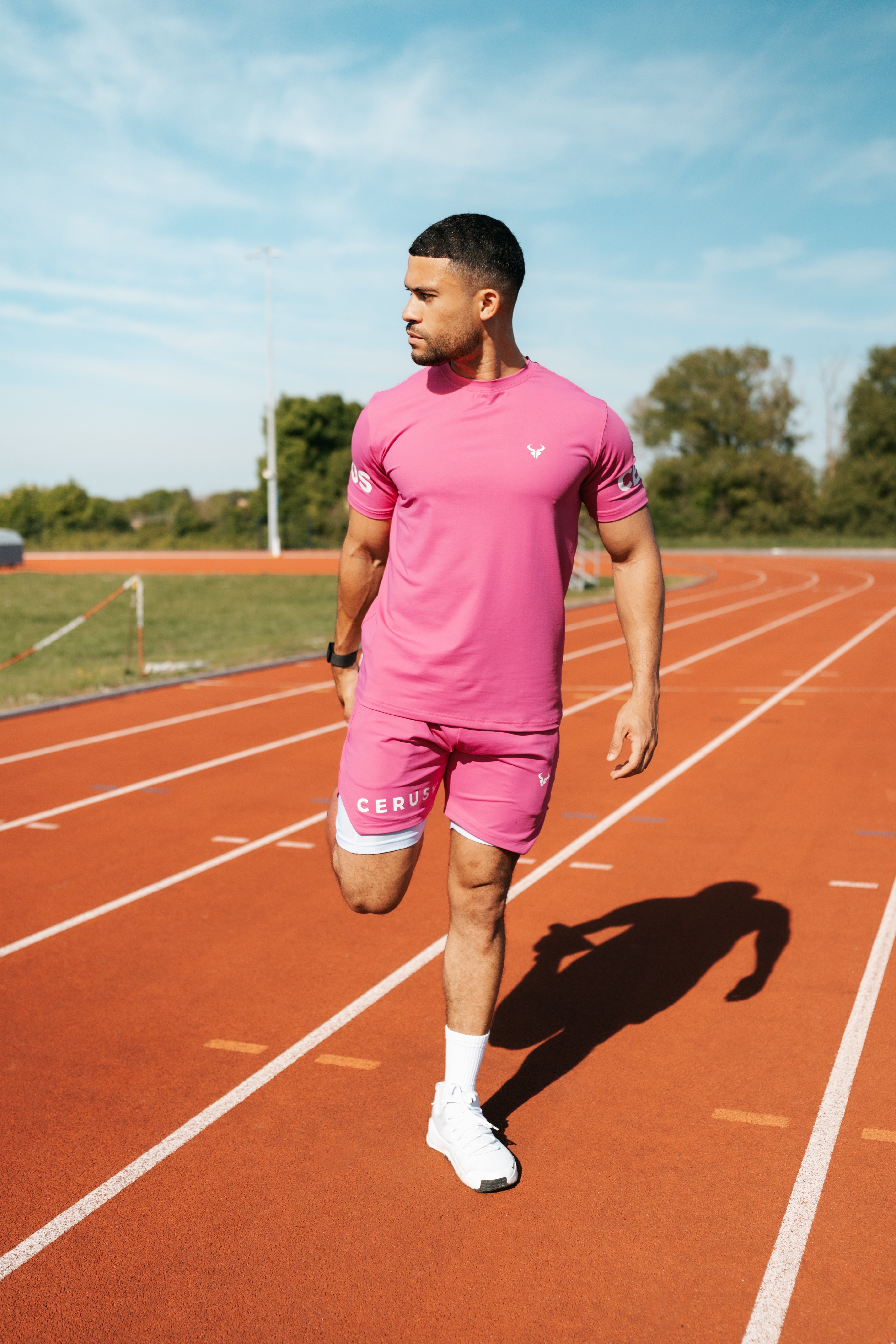 Cerus Magenta Apex 2-in-1 Running Shorts for Men - Lightweight Athletic Workout Shorts with Built-in Liner - Perfect for Gym, Jogging & Outdoor Sports