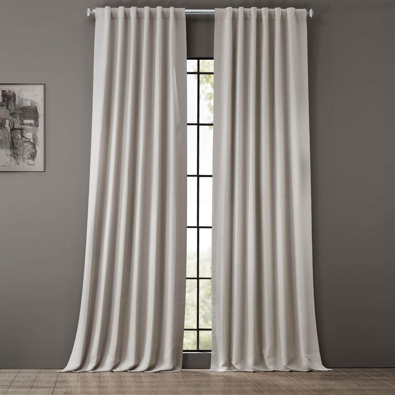Alabaster Beige Blackout Curtains for Bedroom - Light Blocking Thermal Insulated Window Drapes for Living Room & Nursery (Set of 2 Panels)