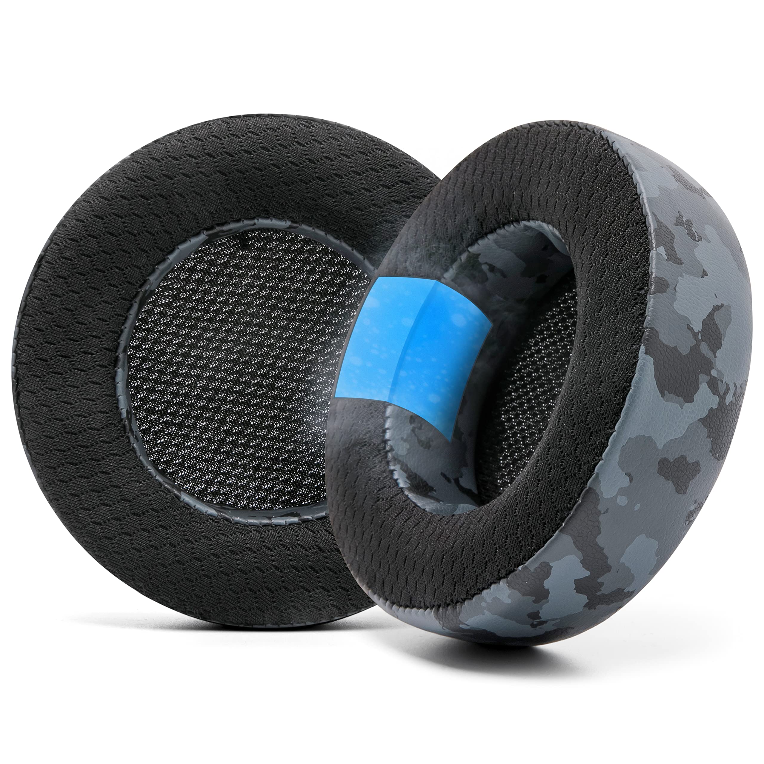 Wicked Cushions WC Freeze Virtuoso Cooling Gel Earpads for Corsair Virtuoso Gaming Headset - Hybrid Fabric, Enhanced Durability, Noise Isolation, Black Camo Design | Perfect for Long Gaming Sessions & Hot Climates