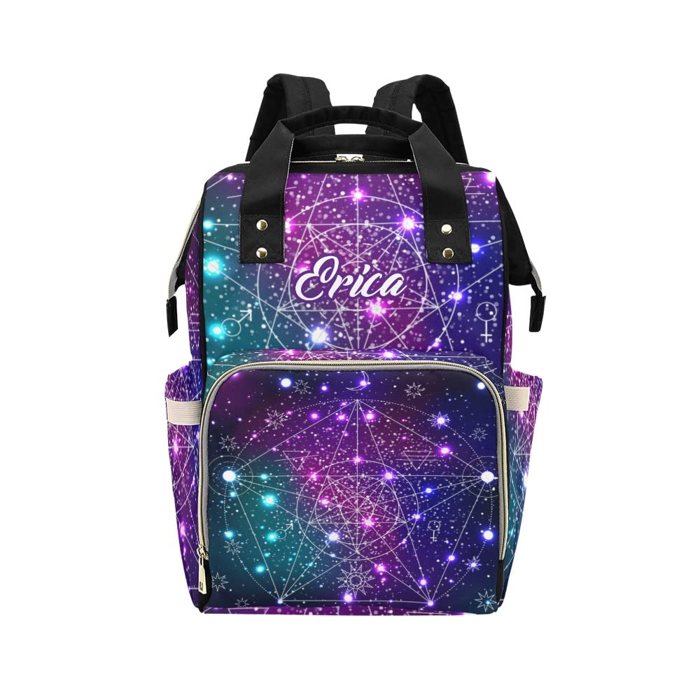 Personalized Galaxy Print Diaper Bag - Custom Name Waterproof Tote & Nursing Backpack for Moms | Travel, Outdoor & Daily Use Baby Essentials Carrier
