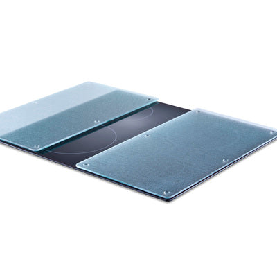 Premium Glass Transparent Hob Cover & Cutting Board Set - 2-Piece Kitchen Essentials for Stovetop Protection & Food Prep | Ideal for Cooking, Serving & Home Organization