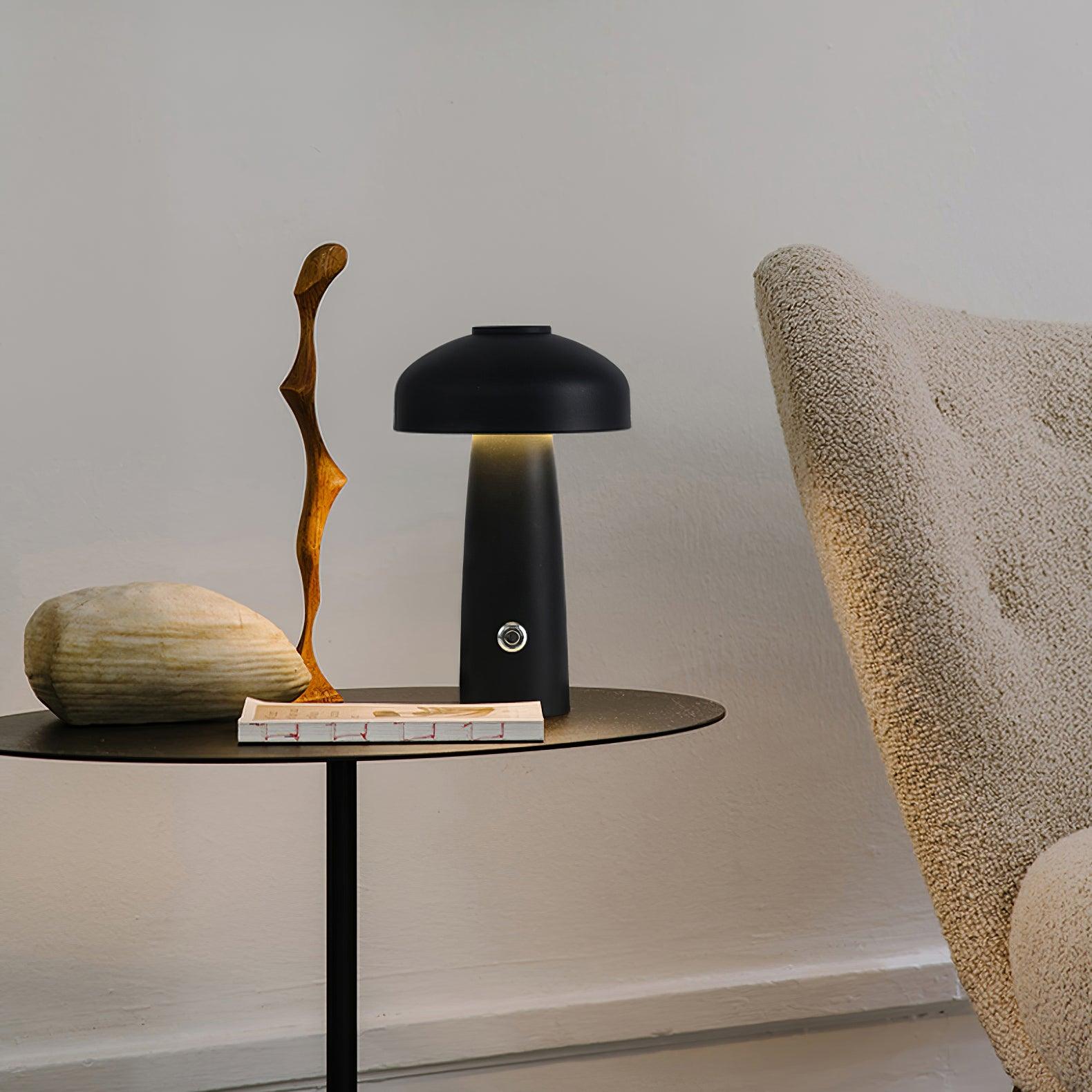 Leon Mushroom Rechargeable LED Table Lamp with Built-in Battery - Perfect for Bedroom, Living Room, and Office Decor
