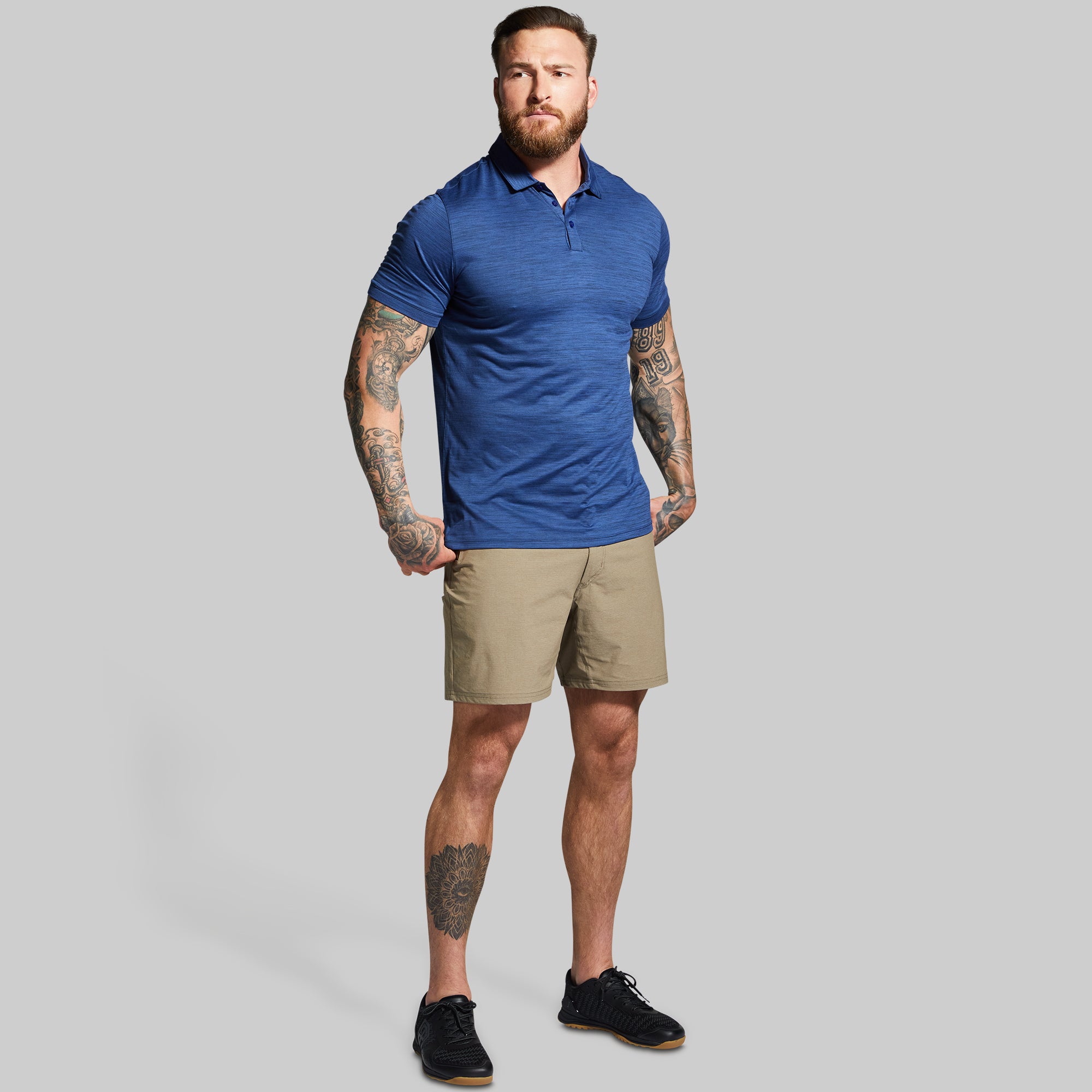 Stylish Athleisure Polo Shirt for Men - Navy Blue - Comfortable & Breathable for Workouts, Casual Wear & Outdoor Activities