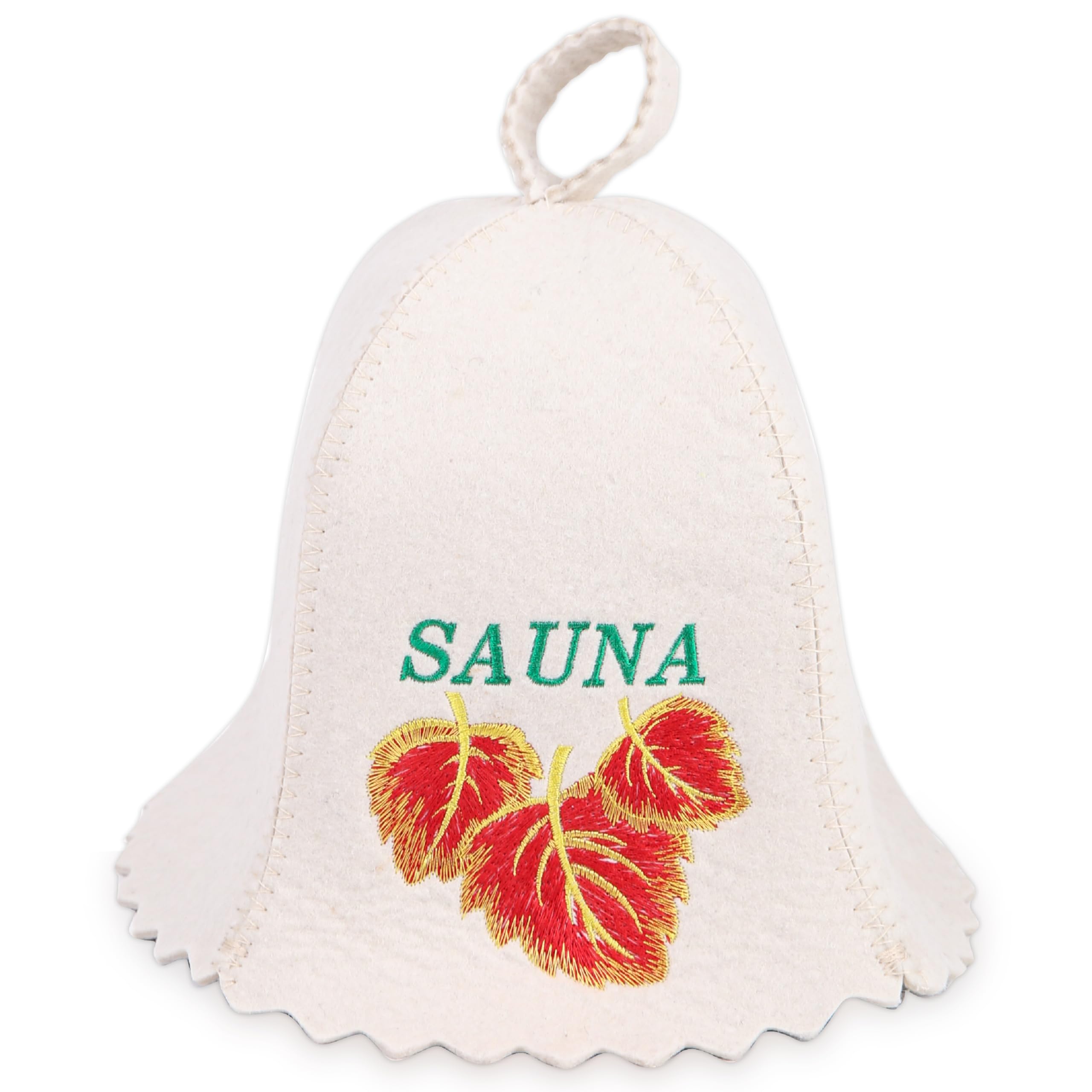 Premium Wool Sauna Hat for Women & Men - Natural Birch Leaf Design Felt Bathhouse Cap - Relaxing Spa, Steam Room & Home Sauna Accessory