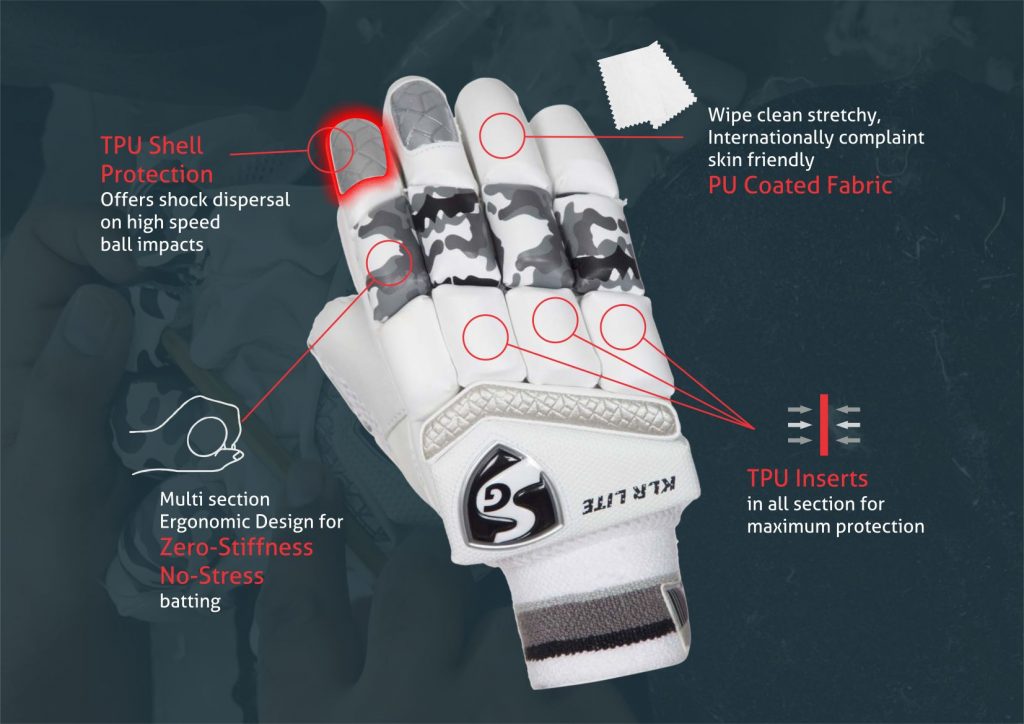 SG KLR Lite Adult Cricket Batting Gloves - Lightweight Protective Gear for Cricket Players - Perfect for Practice & Matches