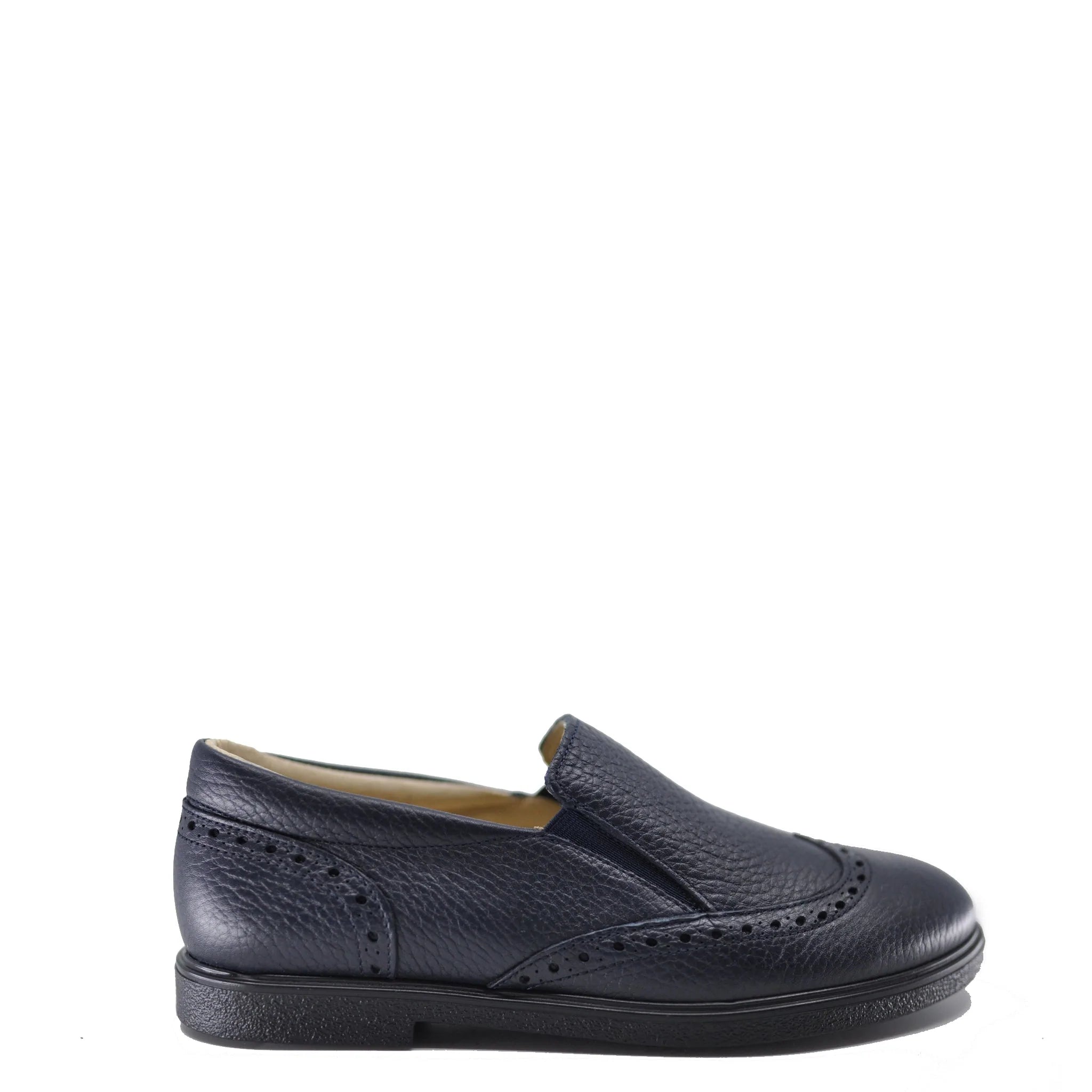 Premium Navy Pebbled Wingtip Dress Shoes for Men - Classic Business & Formal Attire - Perfect for Office, Weddings & Special Occasions