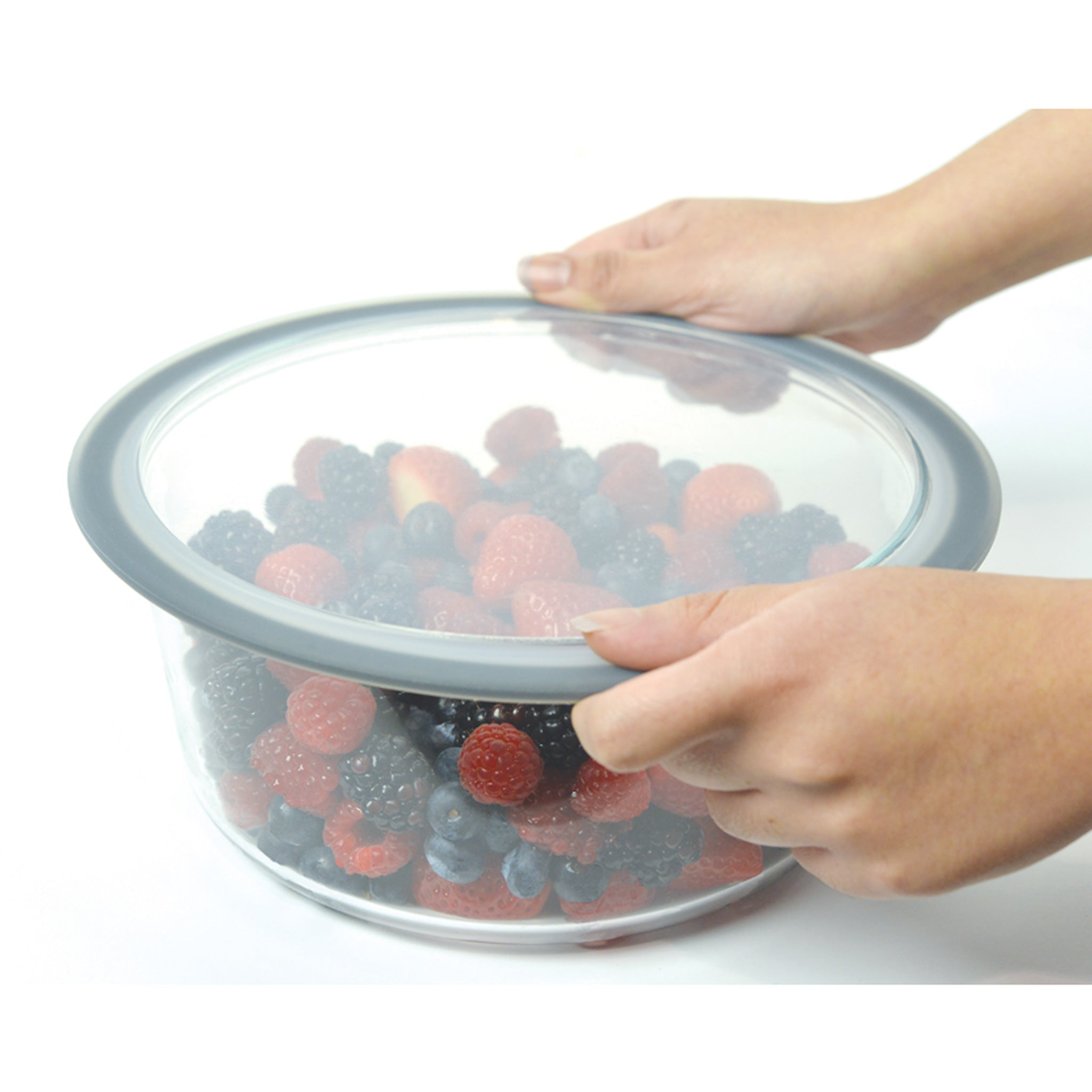 Round Silicone Suction Lids (Set of 3) - Airtight Food Storage Lids for Bowls & Containers - Perfect for Meal Prep, Leftovers & Fridge Organization