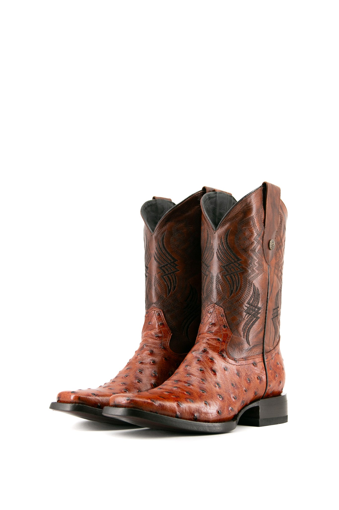 Vintage Ostrich Print Cowboy Boots for Men & Women - Western Rodeo Style Leather Boots - Perfect for Country Music Festivals, Line Dancing & Cowboy Themed Parties