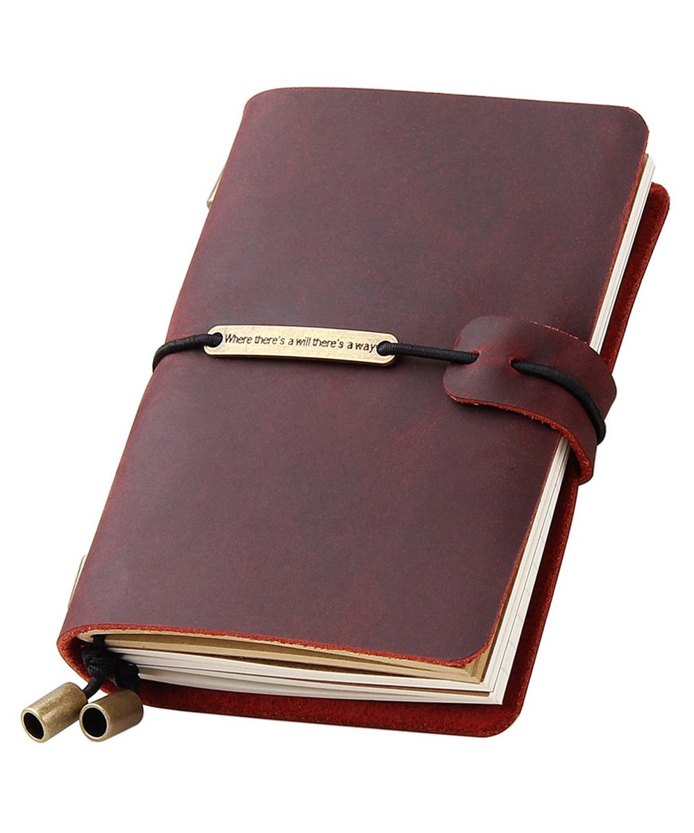 Premium Refillable Leather Travel Journal - Handmade Travelers Notebook for Men & Women (5.2