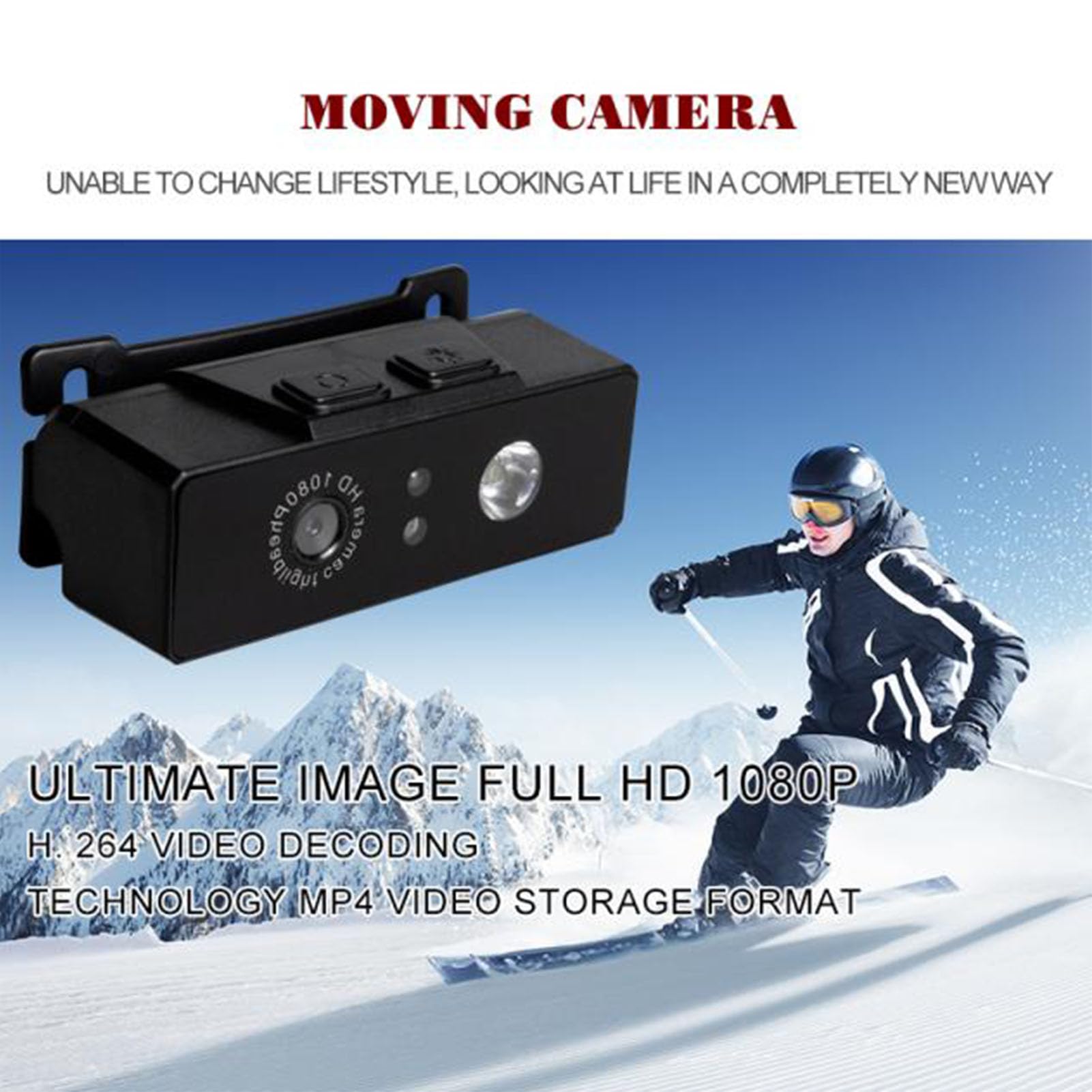 Annadue 1080P Wearable Action Camera with Gesture Sensor Light, 1800mAh Battery & 45° Angle Adjustment - Hands-Free Vlogging Camera for Outdoor Sports, Travel Adventures, Cycling, Skiing & Extreme Activities (Black)