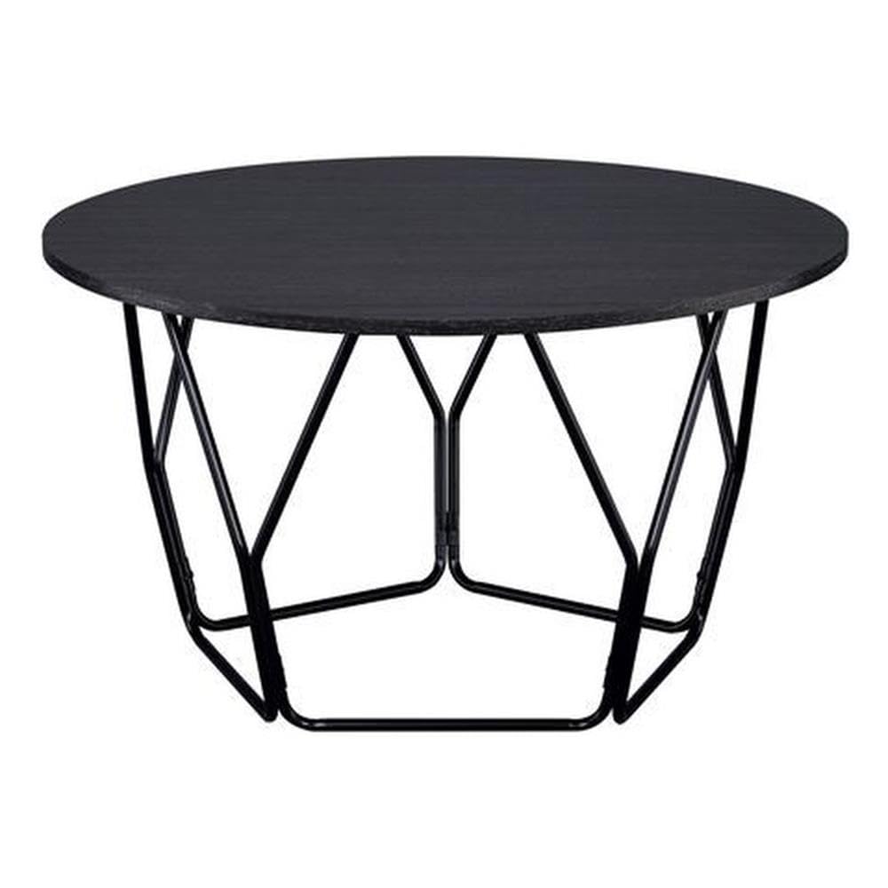 Acme Sytira Round Wooden Coffee Table - Black Finish | Modern Living Room Centerpiece for Small Spaces & Home Decor