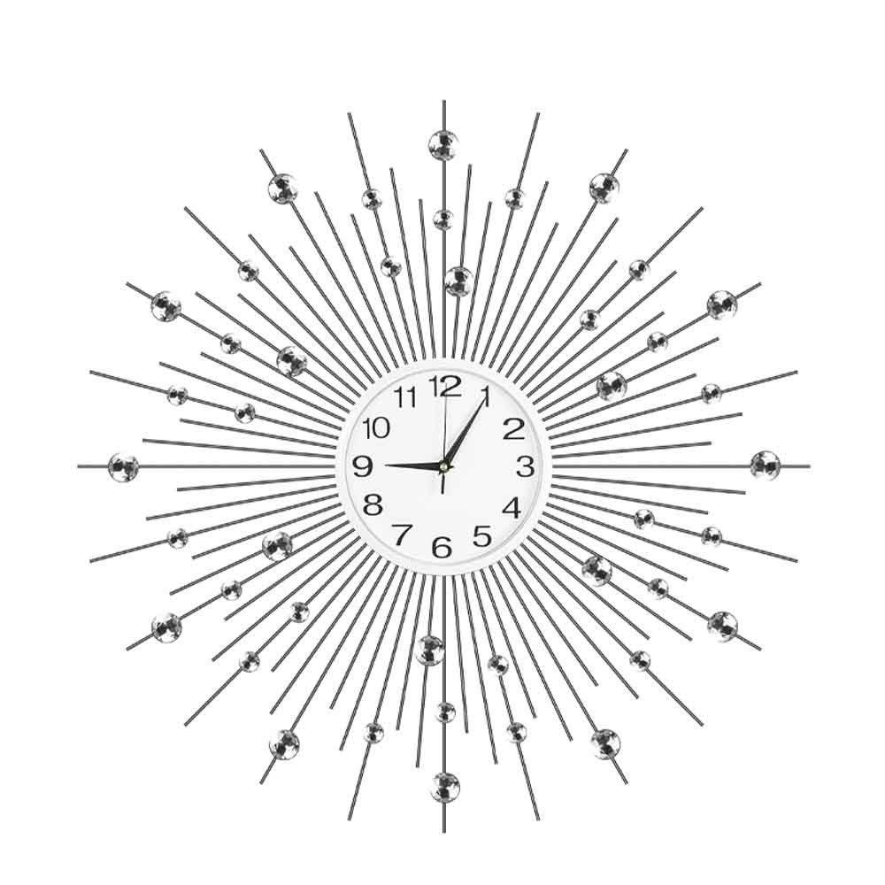 75x75cm Trendy Creative Silent Wall Clock - European Pastoral Style Quartz Clock for Living Room, Bedroom, Office - White Home Decor Art Piece for Modern Interior Design