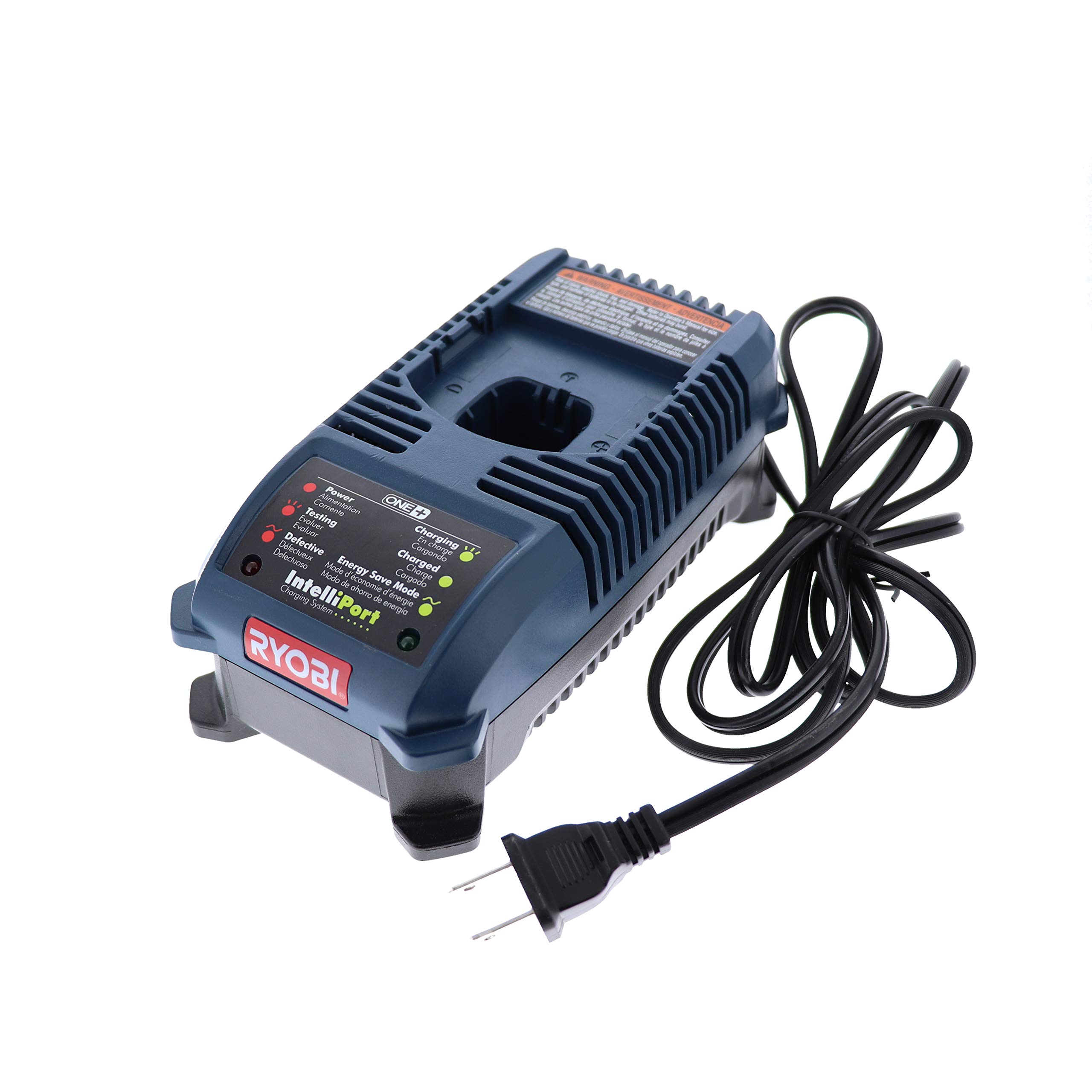 Ryobi P118 Lithium Ion Dual Chemistry Battery Charger for One+ 18V Batteries (Battery Not Included) - Fast Charging for Power Tools, Drills & Outdoor Equipment