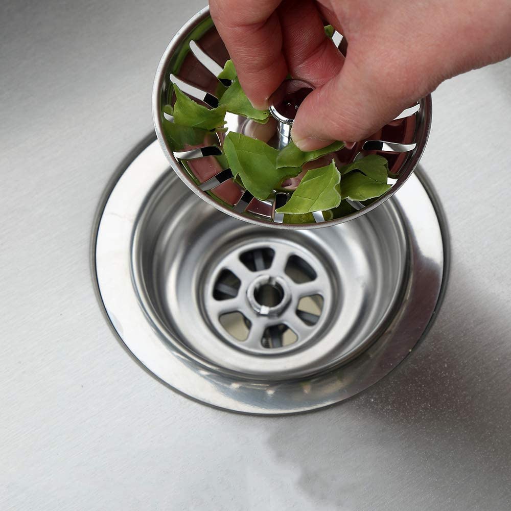 ZENZERO® Stainless Steel 18/10 Sink Drain Plug - 83mm Waste Pipe Filter Basket (1 Pack) - Perfect for Kitchen & Bathroom Sink Drains