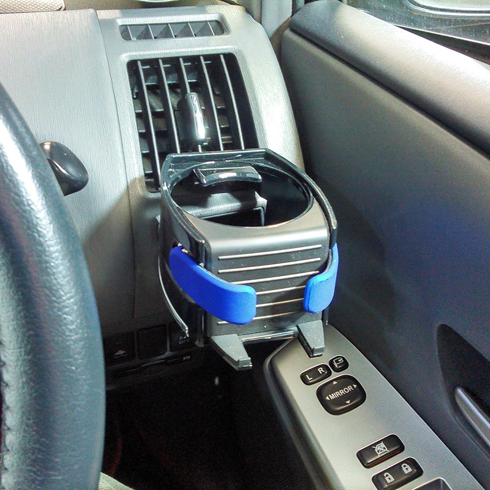 MIRAREED JDM Car Cup Holder Phone Mount - Universal Smartphone Holder for iPhone, Samsung, Android - Black/Blue (Model SP-206) - Perfect for Road Trips, Commuting & Hands-Free Driving