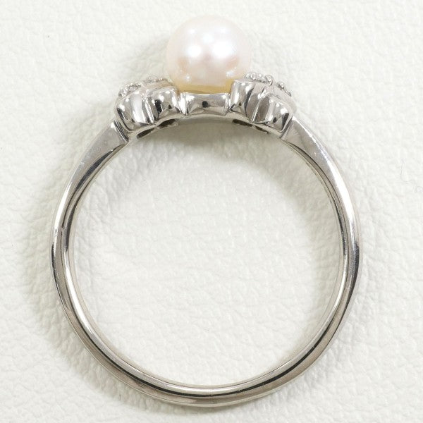 14K White Gold Pearl and Diamond Ring for Women - Elegant Bridal, Wedding, Anniversary Gift Jewelry