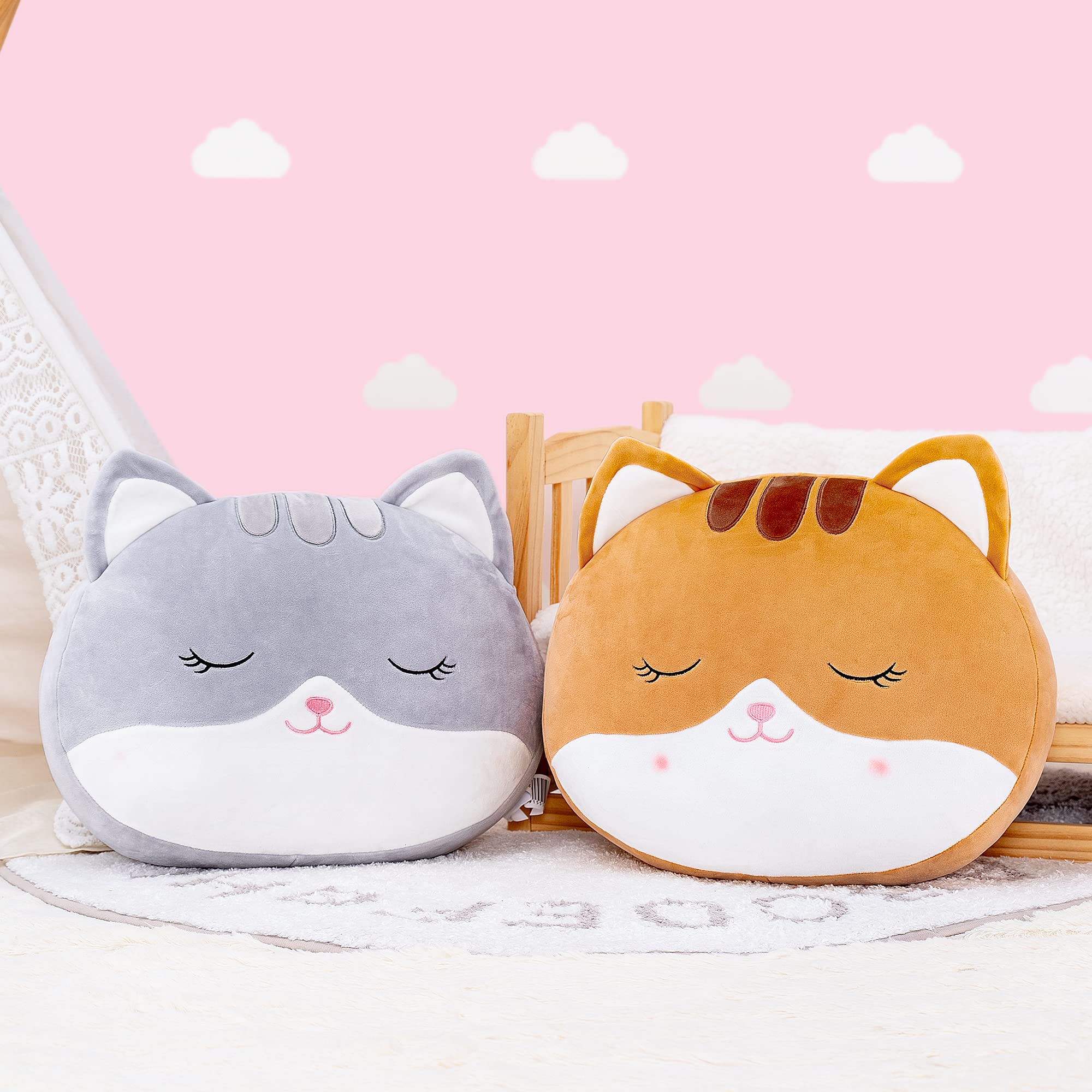 Soft Cat Plush Pillow Toy for Kids - 15