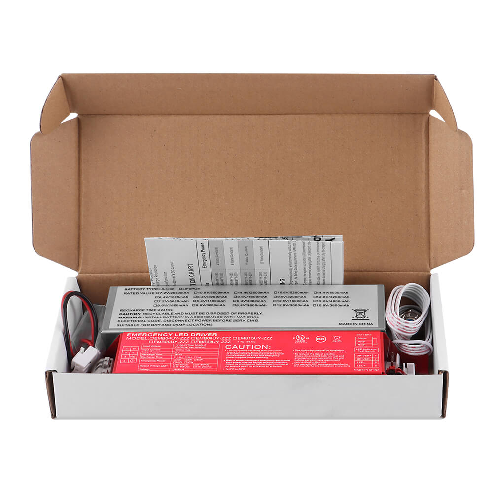 8W Cold Weather LED Emergency Backup Driver with LiFePO4 Battery - 100-277V AC Input, 81-155V DC Output - Ideal for Outdoor Lighting & Emergency Power Supply
