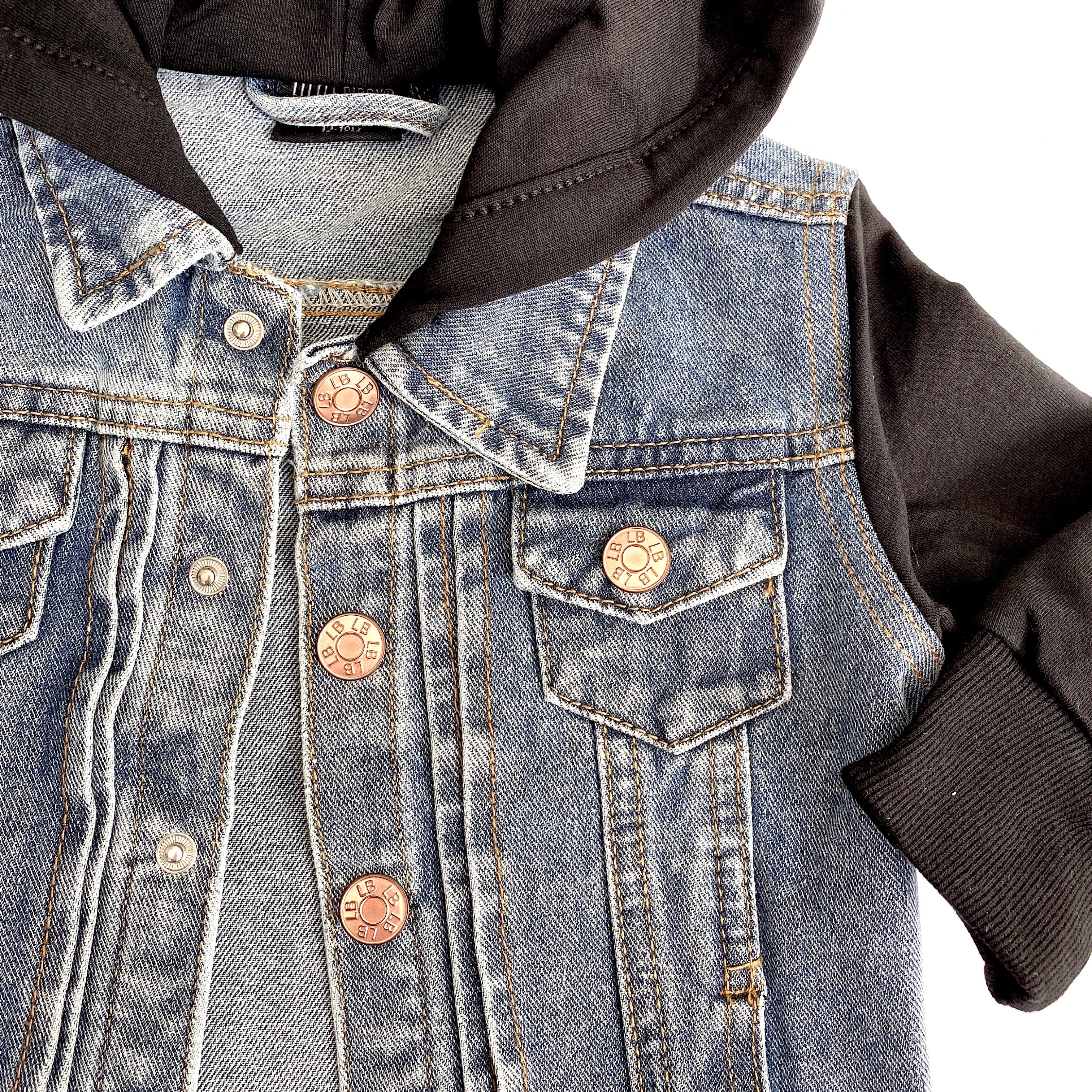 Men's Black Hooded Denim Jacket - Stylish Casual Outerwear for Fall & Winter | Perfect for Streetwear, Layering & Everyday Fashion
