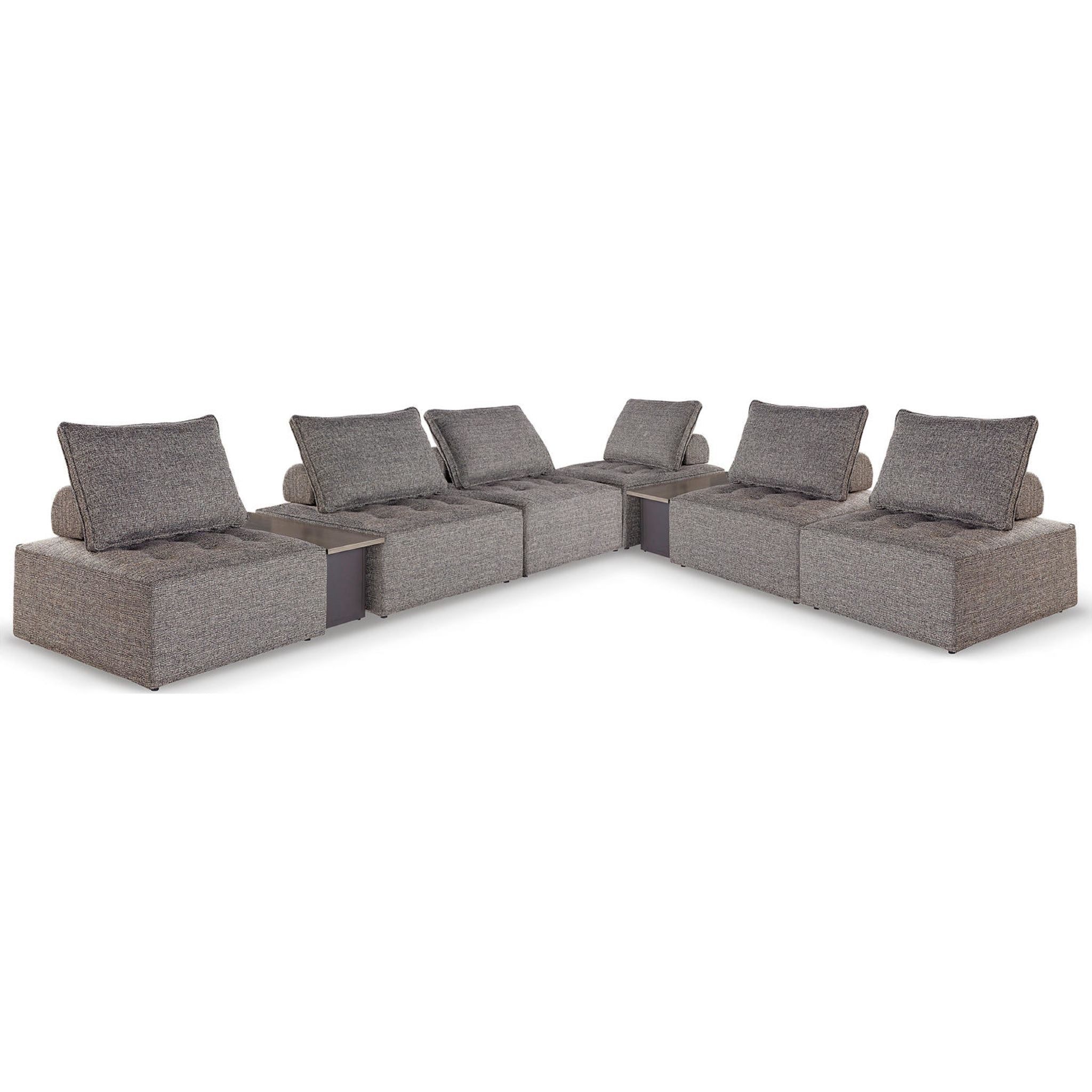 Bree Zee 8-Piece Modular Outdoor Patio Furniture Set - Brown Wicker Sofa Sectional with Cushions - Perfect for Backyard, Poolside & Garden Relaxation