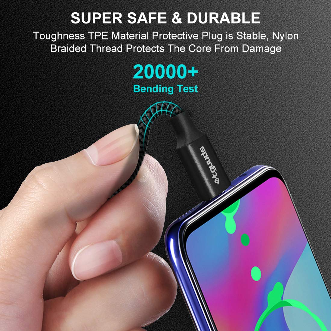 2-Pack 0.3M USB A to USB C Fast Charging Cable - Short 30CM USB C Cable for Samsung Galaxy S23/S22/S20/S10/S9/S8 Plus/S10E/A20E/A15/A50/A40 - Durable Charger Cord for Home, Office & Travel (Black)