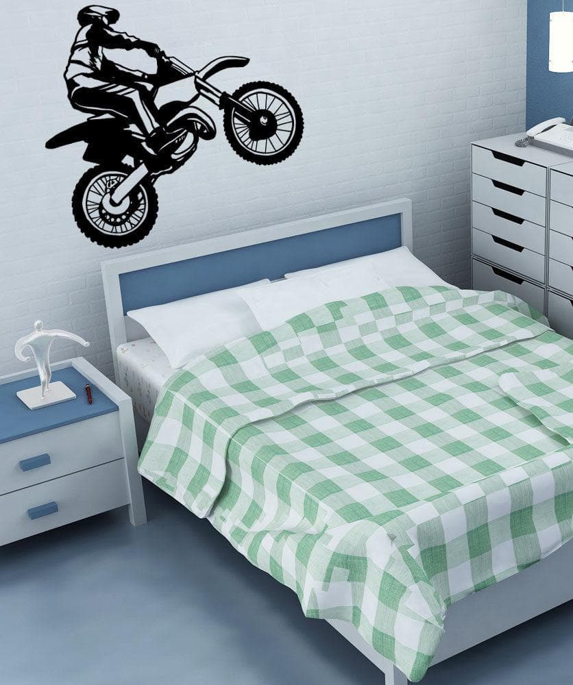 Dirt Bike Vinyl Wall Decal Sticker - High Quality Removable Decoration for Kids Room, Garage & Motorcycle Shop - #OS_MB668