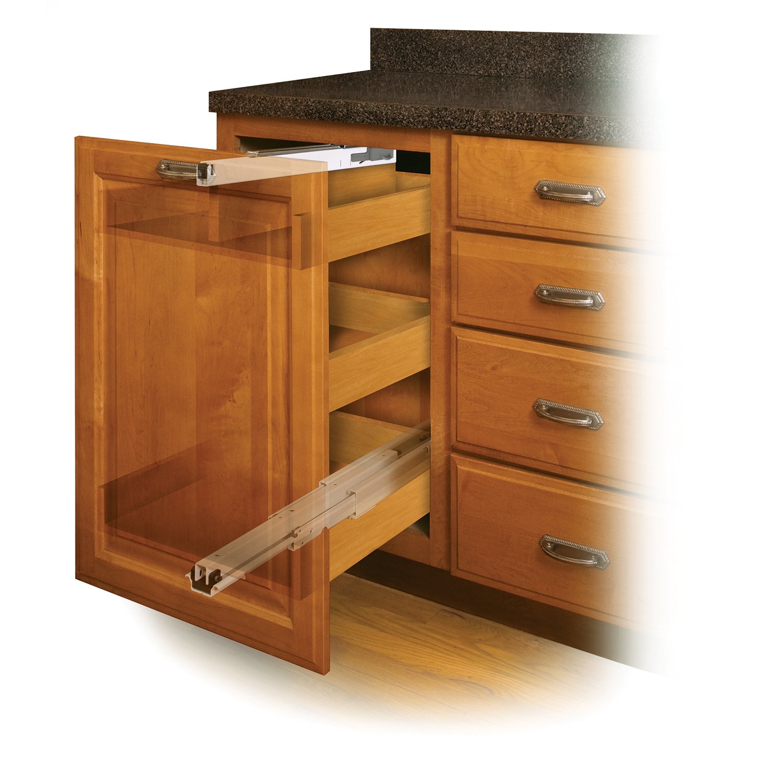 Fulterer FR775.ECD Soft Close No.175 Pantry Pullout Slide - 22 Inch White Drawer Slides for Kitchen Cabinets | Smooth Gliding & Quiet Operation | Perfect for Pantry Organization & Storage Solutions