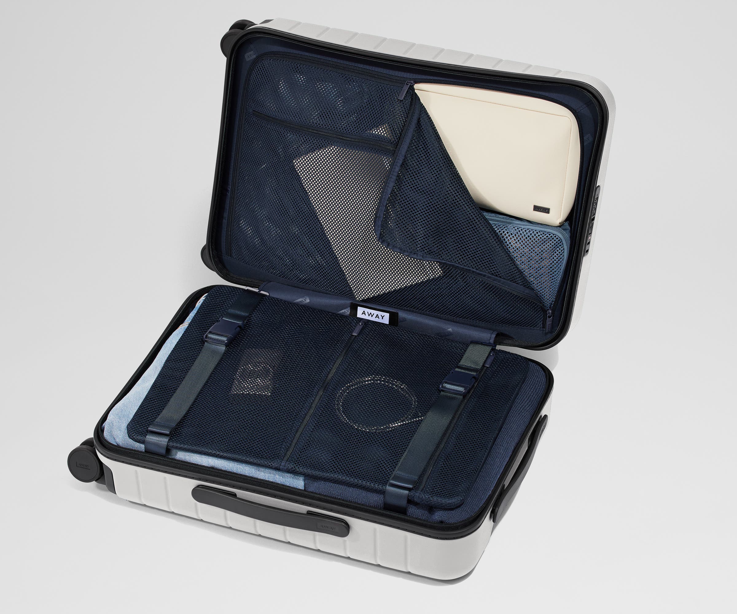 Executive Bigger Carry On Luggage in Cloud Gray - Spacious & Stylish Travel Suitcase for Business Trips & Weekend Getaways