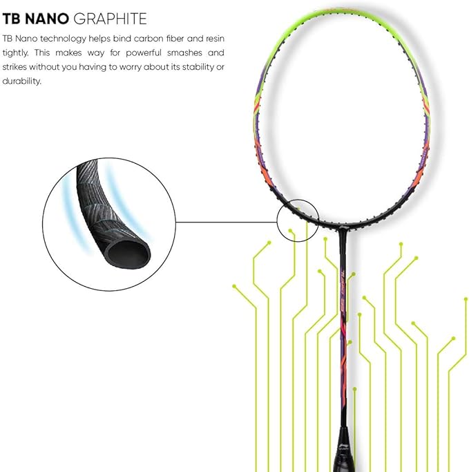 Li Ning Turbo 99 Professional Badminton Racket - Prestrung Carbon Fiber Shuttlecock Racket for Advanced Players | Perfect for Tournaments & Training Sessions