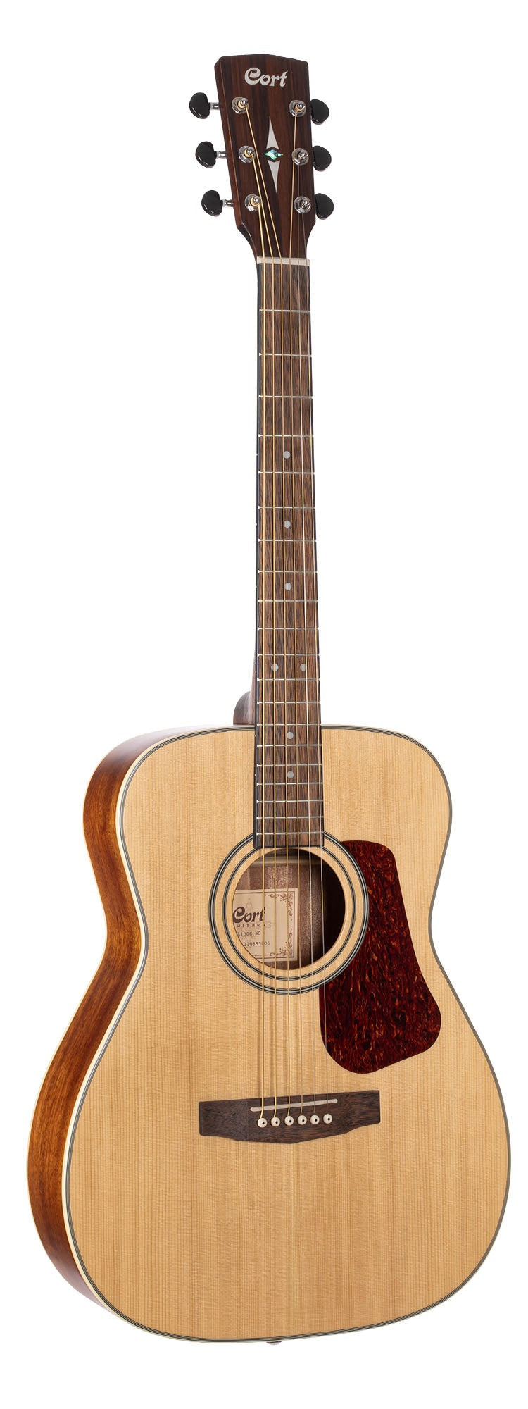 Cort L100C Concert Acoustic Guitar - Satin Natural Spruce Top with Gig Bag - Perfect for Beginners, Performances & Travel