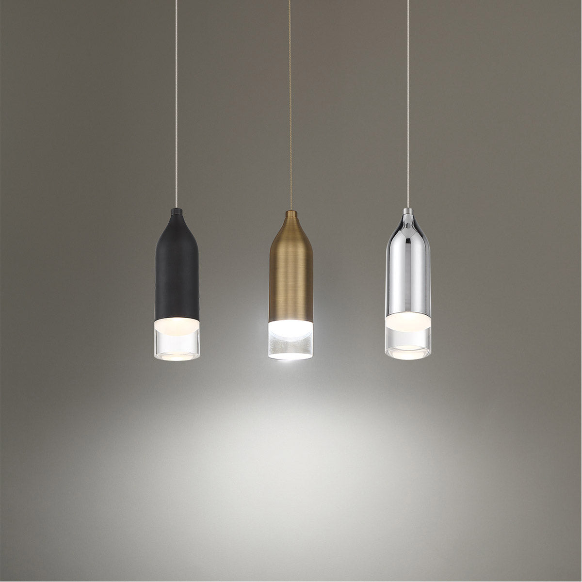 2 Inch LED Pendant Light with Black Finish - Modern Hanging Light Fixture for Kitchen Island, Dining Room, and Bar Counter Lighting
