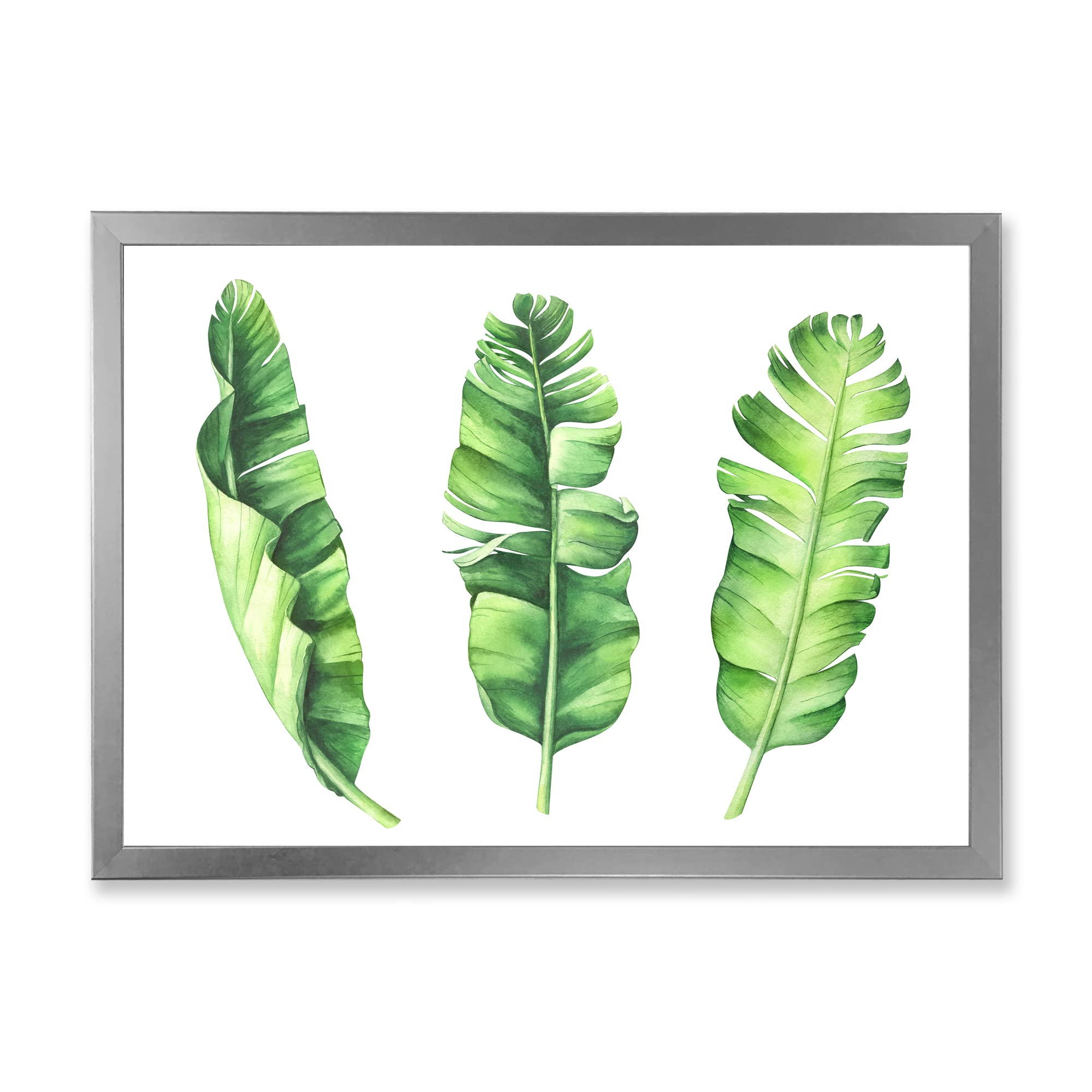 Farmhouse Tropical Banana Leaves Framed Wall Art Set - Perfect for Living Room, Bedroom, or Kitchen Decor