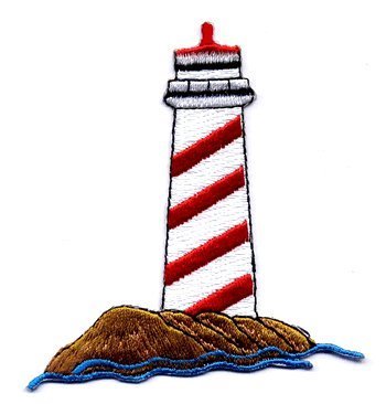 Lighthouse Iron-on Embroidered Patch - DIY Sewing Applique for Jackets, Bags & Hats - Vintage Nautical Decor for Clothing & Accessories