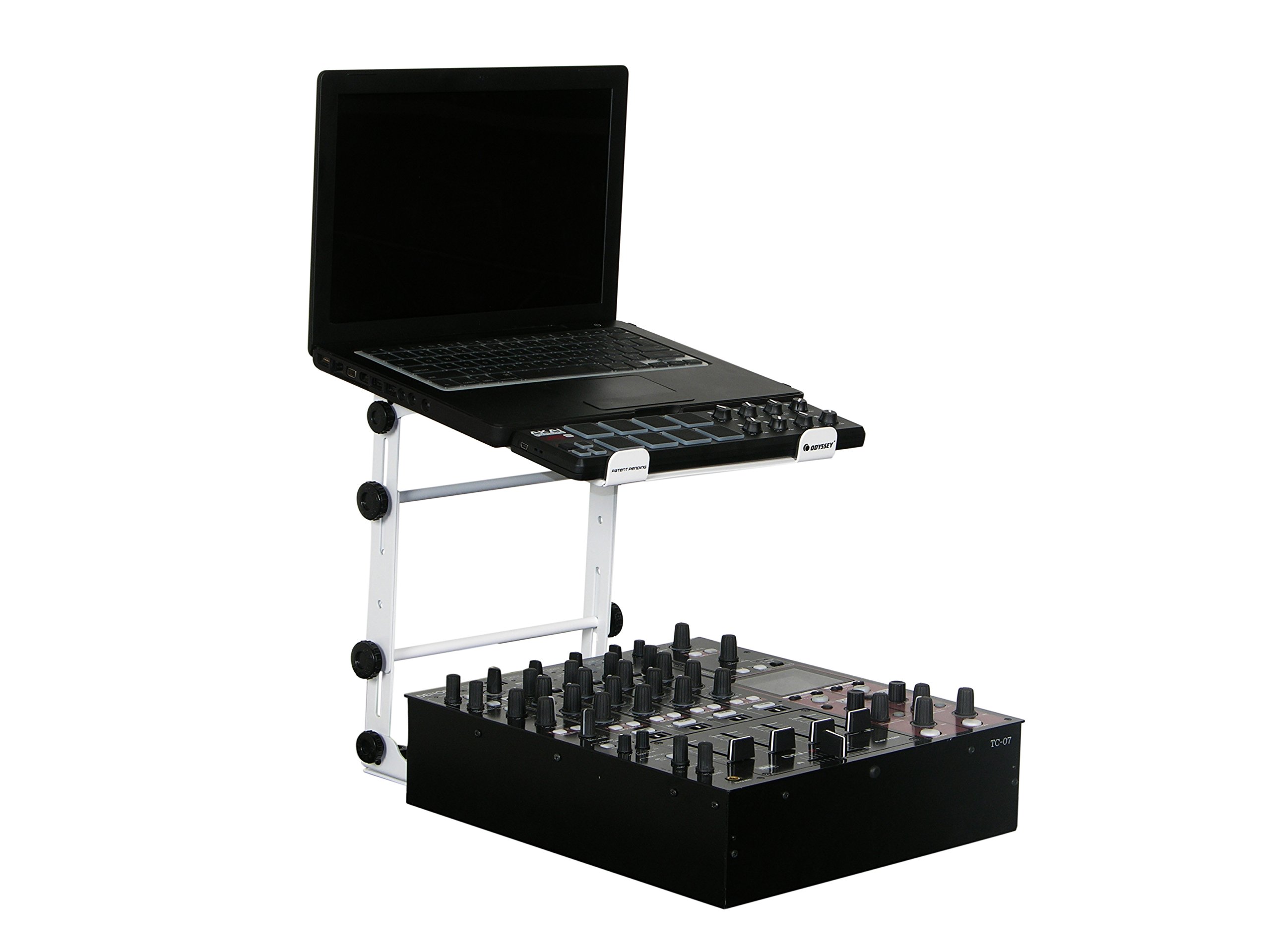 Odyssey LSTANDM Professional DJ Stand - Adjustable Height DJ Equipment for Turntables & Mixers - Perfect for Home Studios, Clubs & Live Performances
