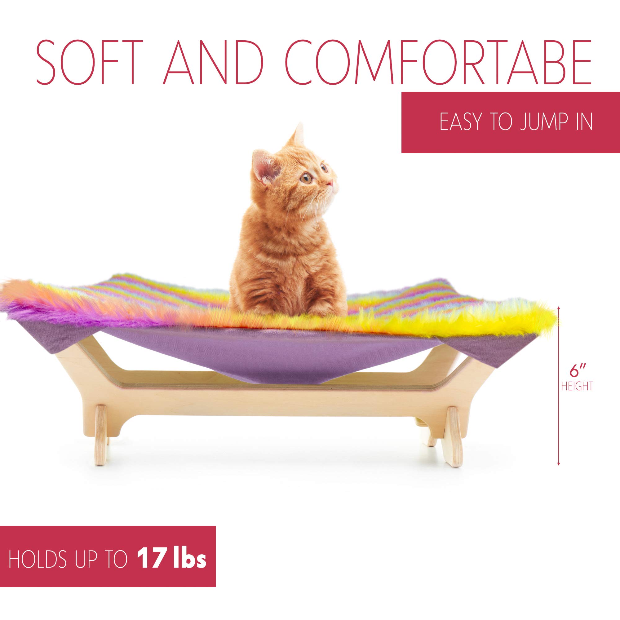 **Cozy Cat Hammock & Pet Bed Frame - Comfortable Small Dog Bed & Pet Pad - Perfect Gift for Cat Lovers - Ideal for Indoor Lounging & Window Perching (Joy Vibe)**
