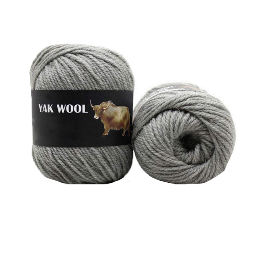 Premium 500g Gray Yak Wool Yarn - Worsted Weight Blended Yak Cashmere for Knitting & Crochet | Soft Warm Yarn for Scarves, Sweaters & Winter Crafts | Handmade DIY Projects & Cozy Home Accessories
