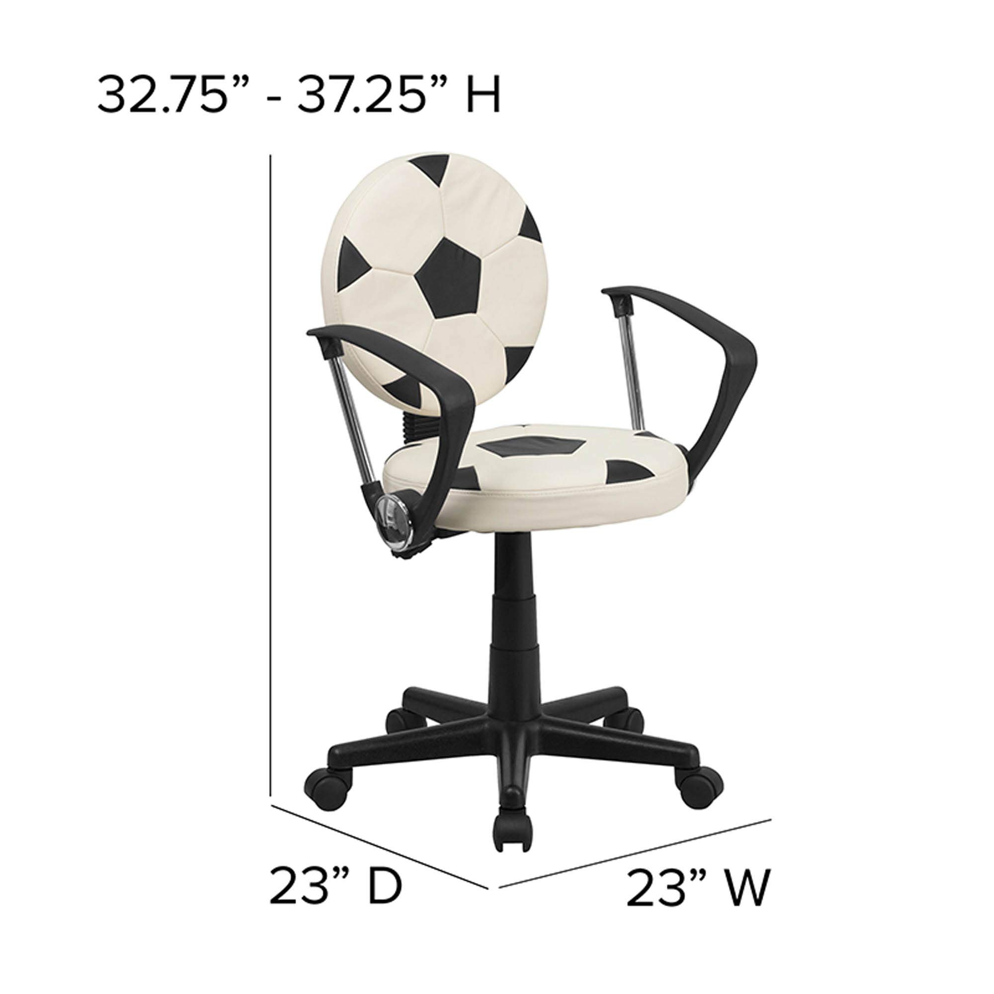 Flash Furniture Billy Soccer Swivel Task Office Chair with Arms - Ergonomic Desk Chair for Home & Office - Perfect for Gaming, Studying & Remote Work