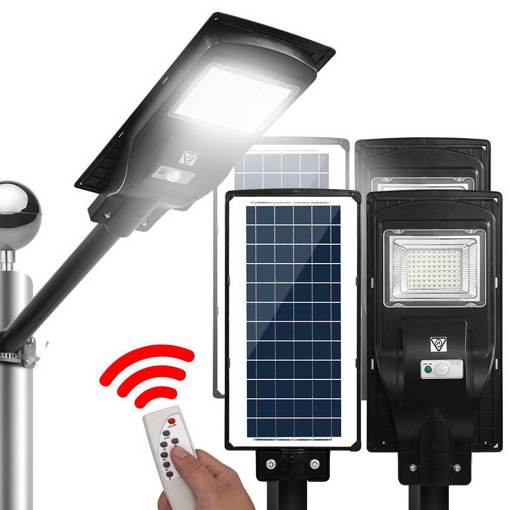 80 LED Solar Street Light 90W - Waterproof Outdoor Security Lighting with Motion Sensor & Remote - 2 Pack - Perfect for Driveway, Garden, Patio, and Backyard Illumination