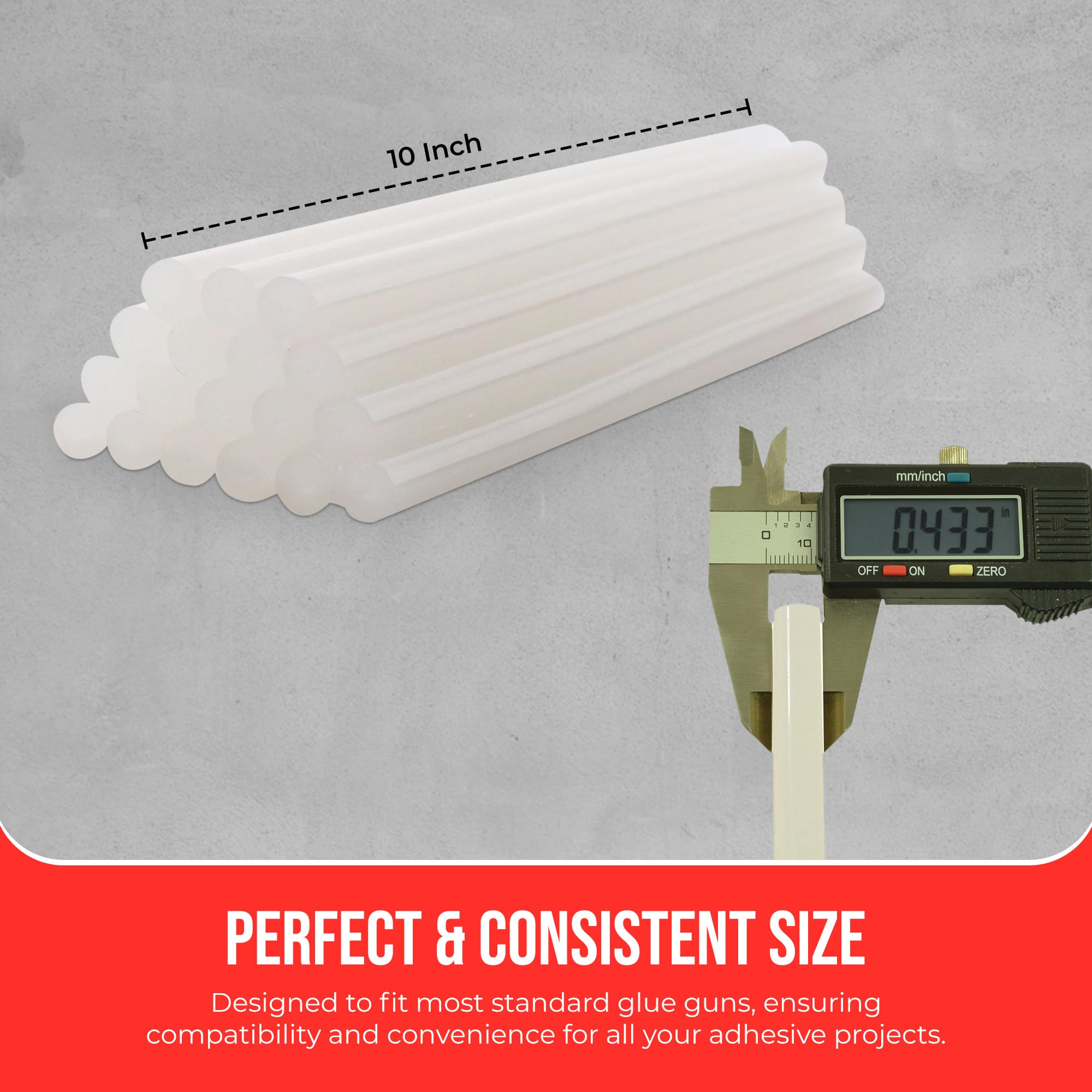 Bulk 10in Clear Hot Melt Glue Sticks for Glue Gun - 7/16