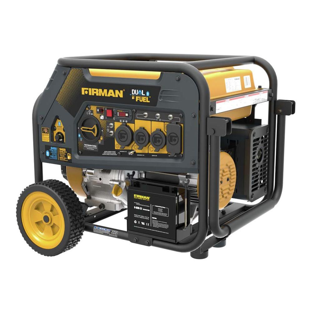 Firman H07552 7500W/9400W Dual Fuel Portable Generator with Electric Start & 50A Outlet - Reliable Power for Home Backup, Camping & Outdoor Adventures