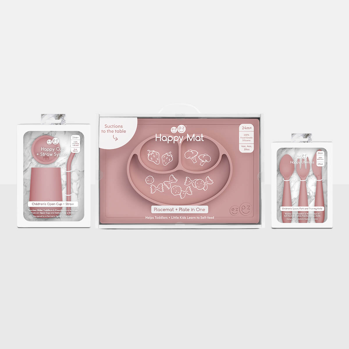 Happy Feeding Set - Advanced Toddler Tableware for Kids 2+ Years | BPA-Free Baby Plates, Bowls & Utensils | Perfect for Home, Daycare & Travel Mealtime
